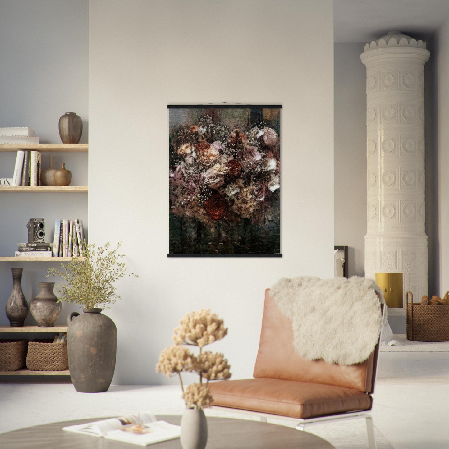 Flowers study 26, Museum-Quality Matte Paper Poster with Hanger