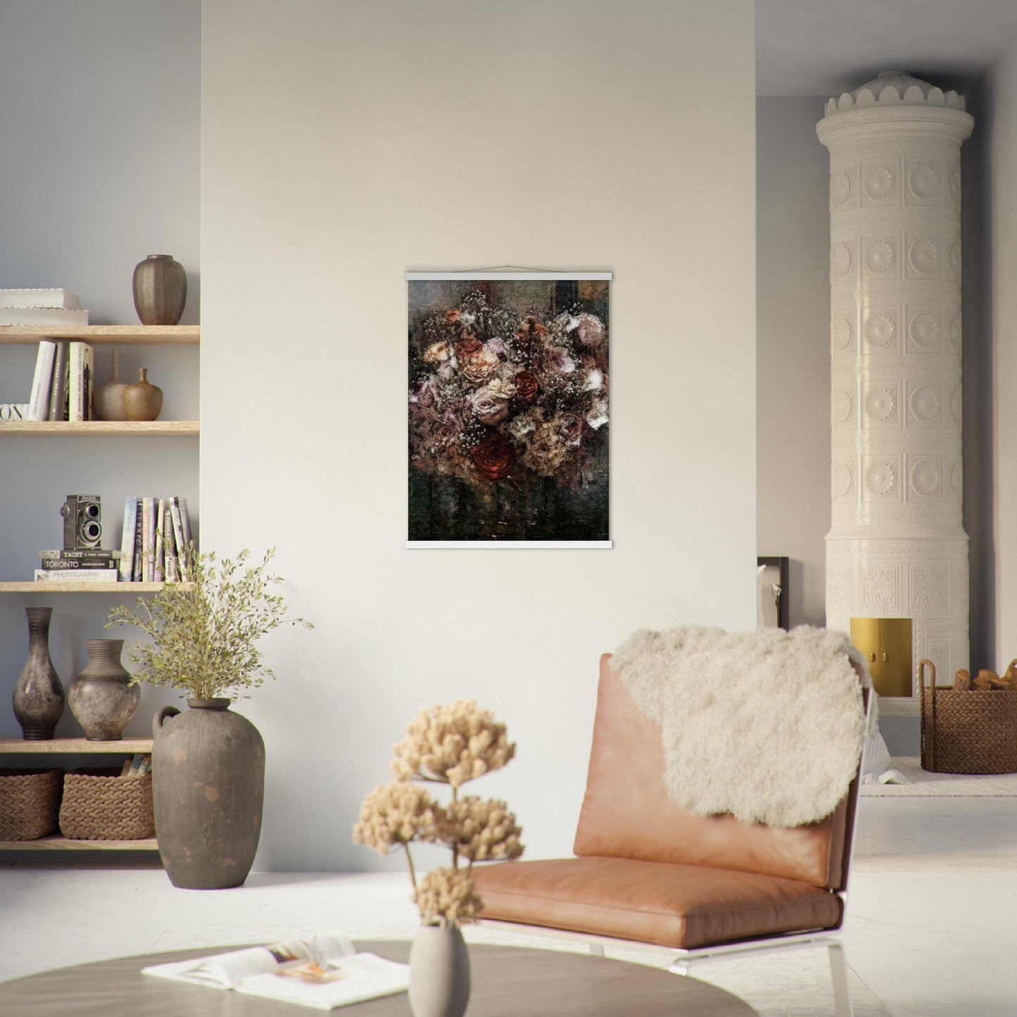 Flowers study 26, Museum-Quality Matte Paper Poster with Hanger