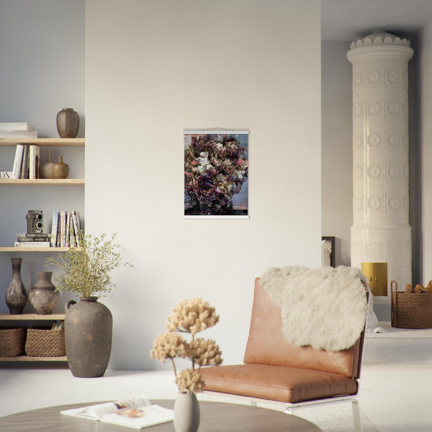 Flowers study 28, Museum-Quality Matte Paper Poster with Hanger