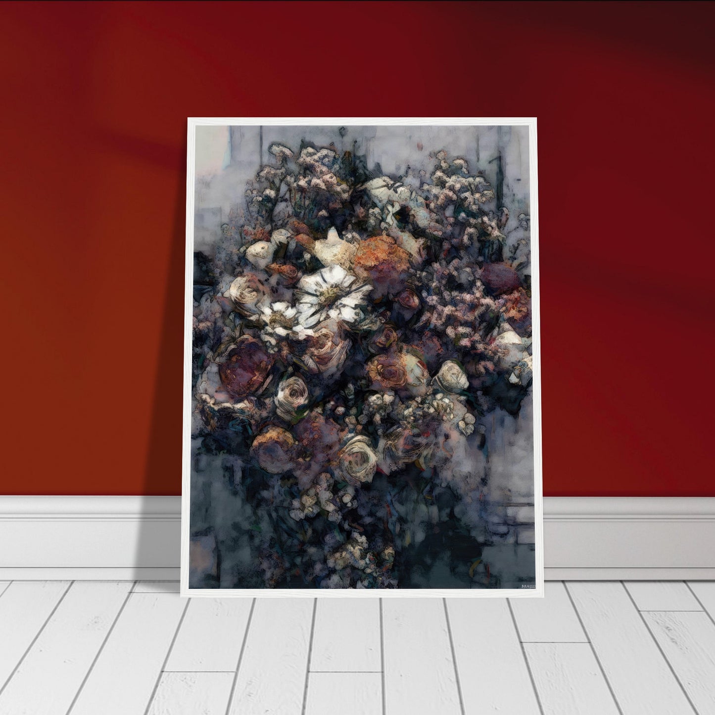 Flowers study 21, Museum-Quality Matte Paper Wooden Framed Poster
