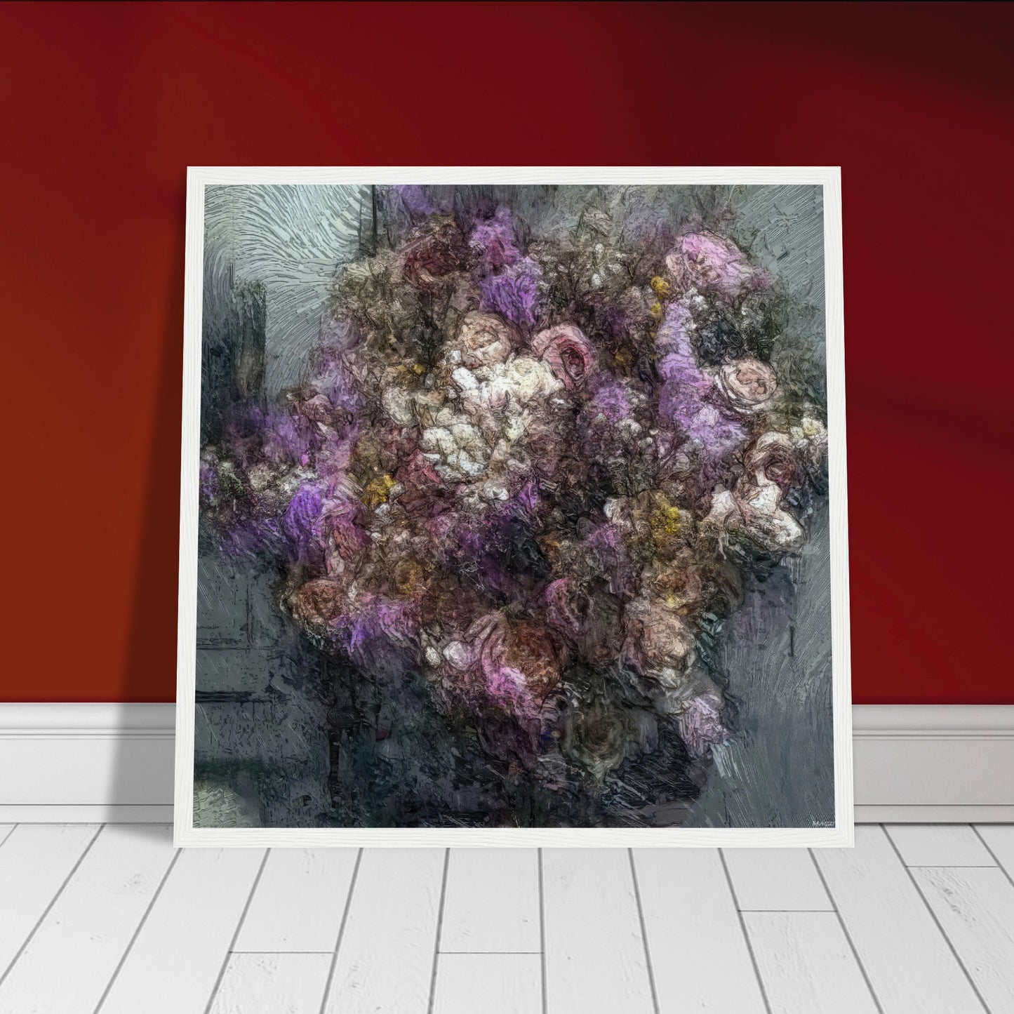 Flowers study 1, Museum-Quality Matte Paper Wooden Framed Poster