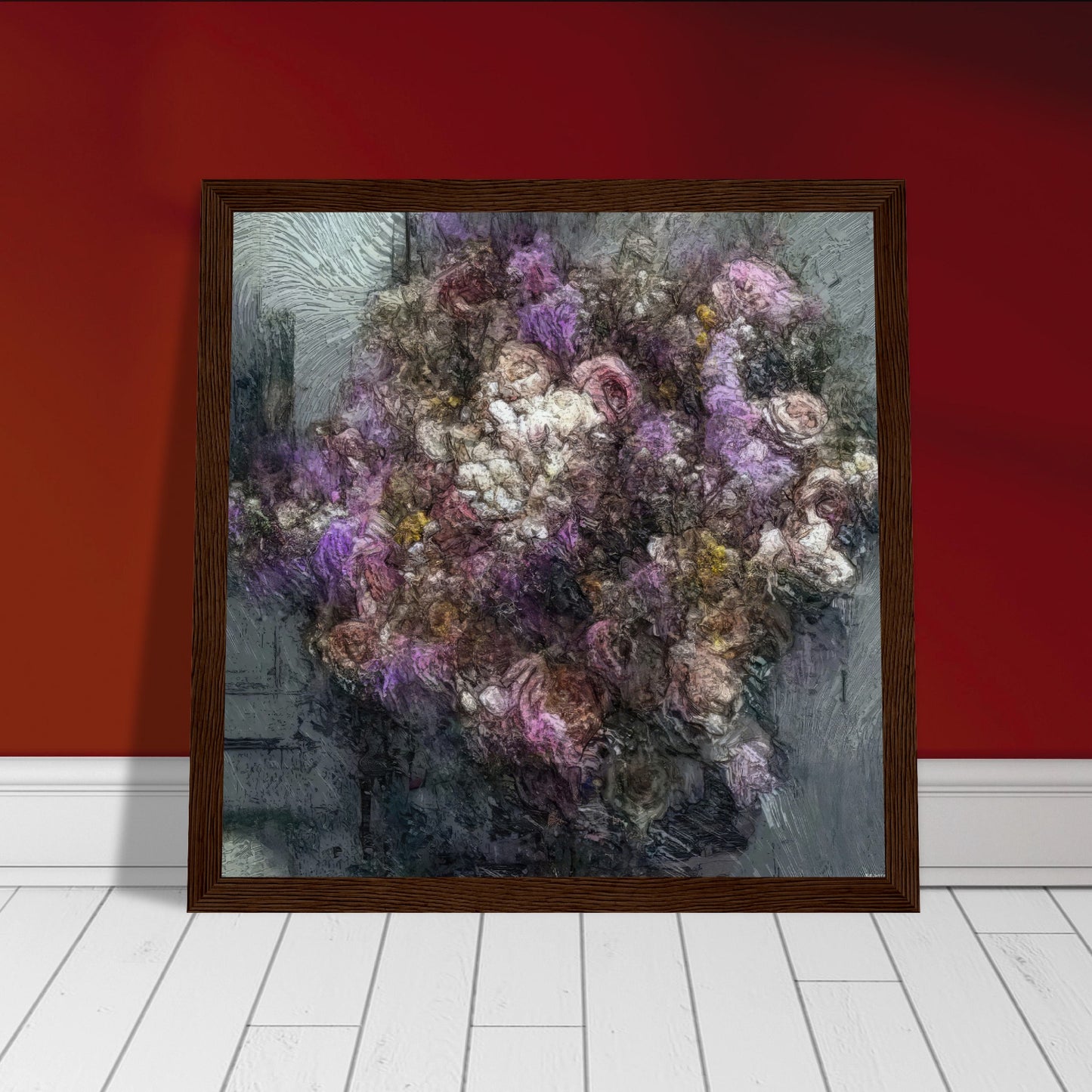 Flowers study 1, Museum-Quality Matte Paper Wooden Framed Poster