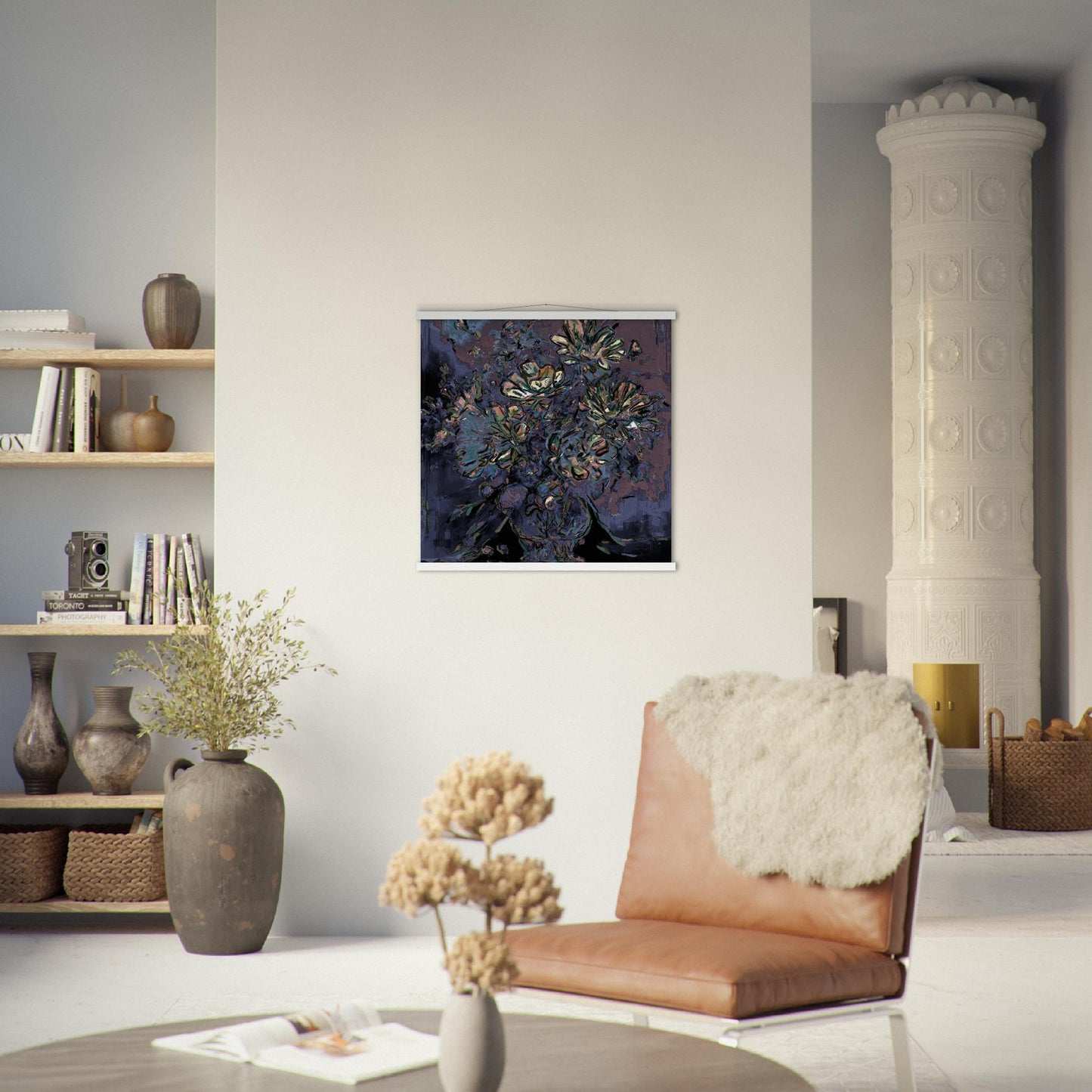 Flowers study 5, Museum-Quality Matte Paper Poster with Hanger