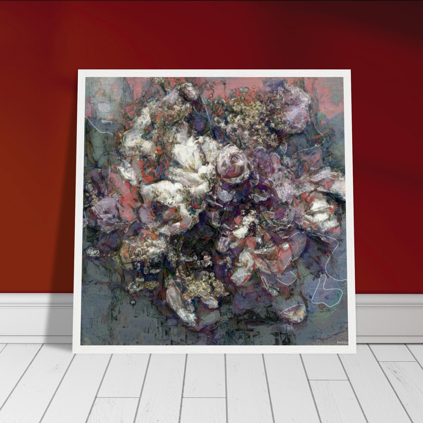Flowers study 3, Museum-Quality Matte Paper Wooden Framed Poster
