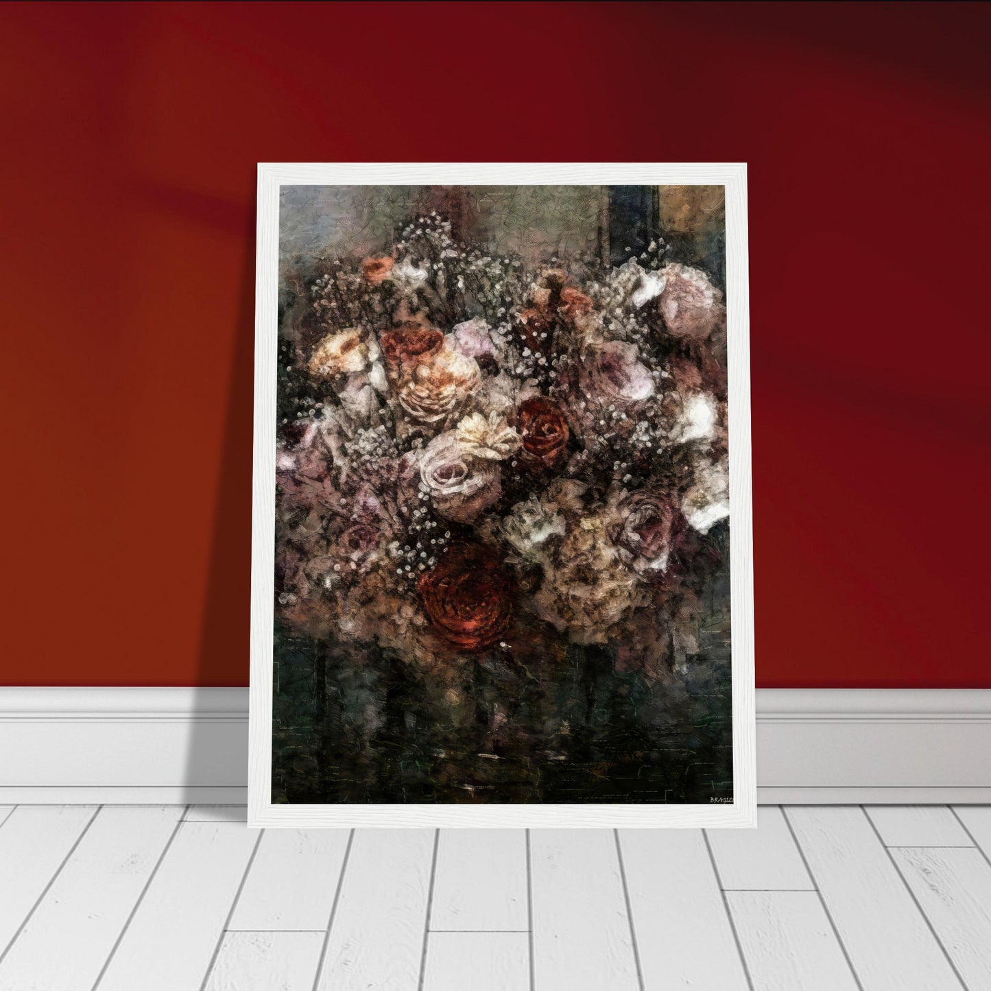 Flowers study 26, Museum-Quality Matte Paper Wooden Framed Poster