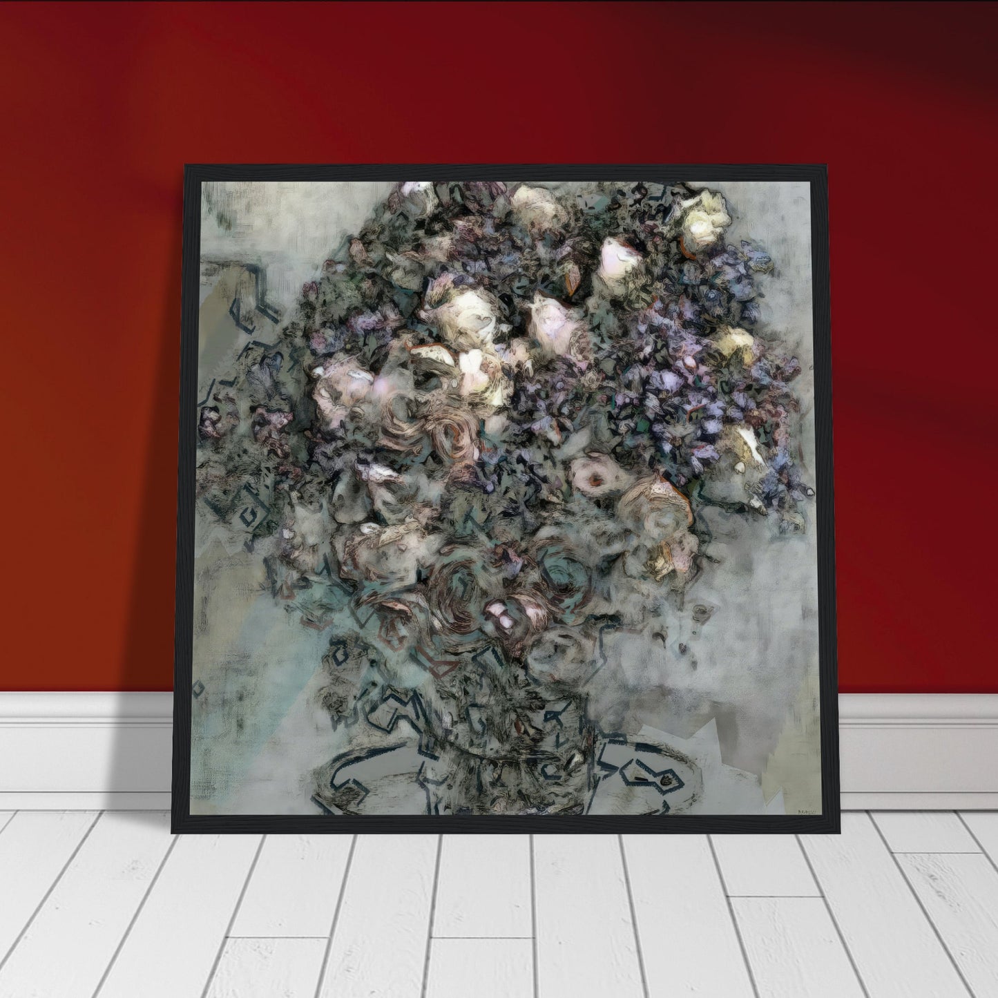 Flowers study 7, Museum-Quality Matte Paper Wooden Framed Poster