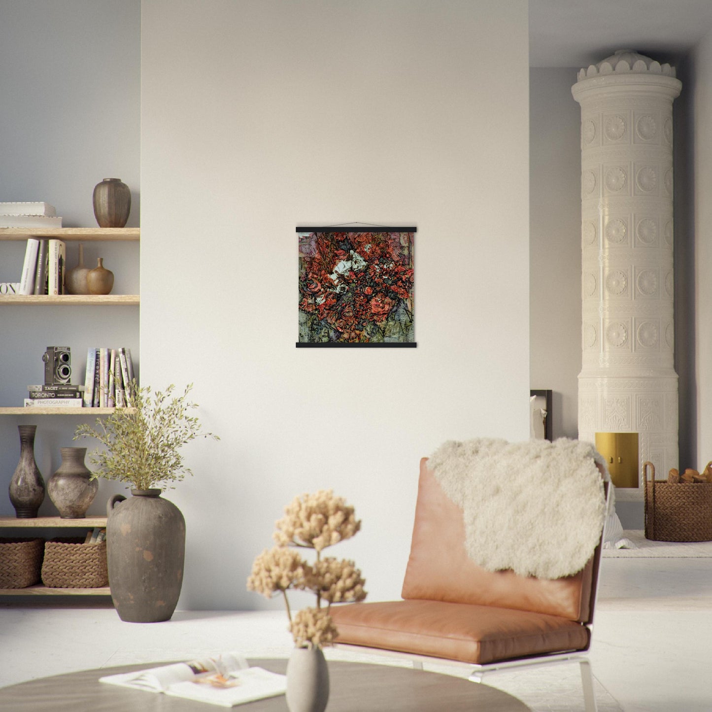 Flowers study 12, Museum-Quality Matte Paper Poster with Hanger