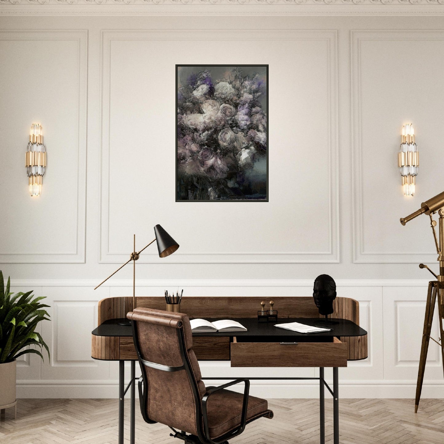 Flowers study 30, Museum-Quality Matte Paper Metal Framed Poster