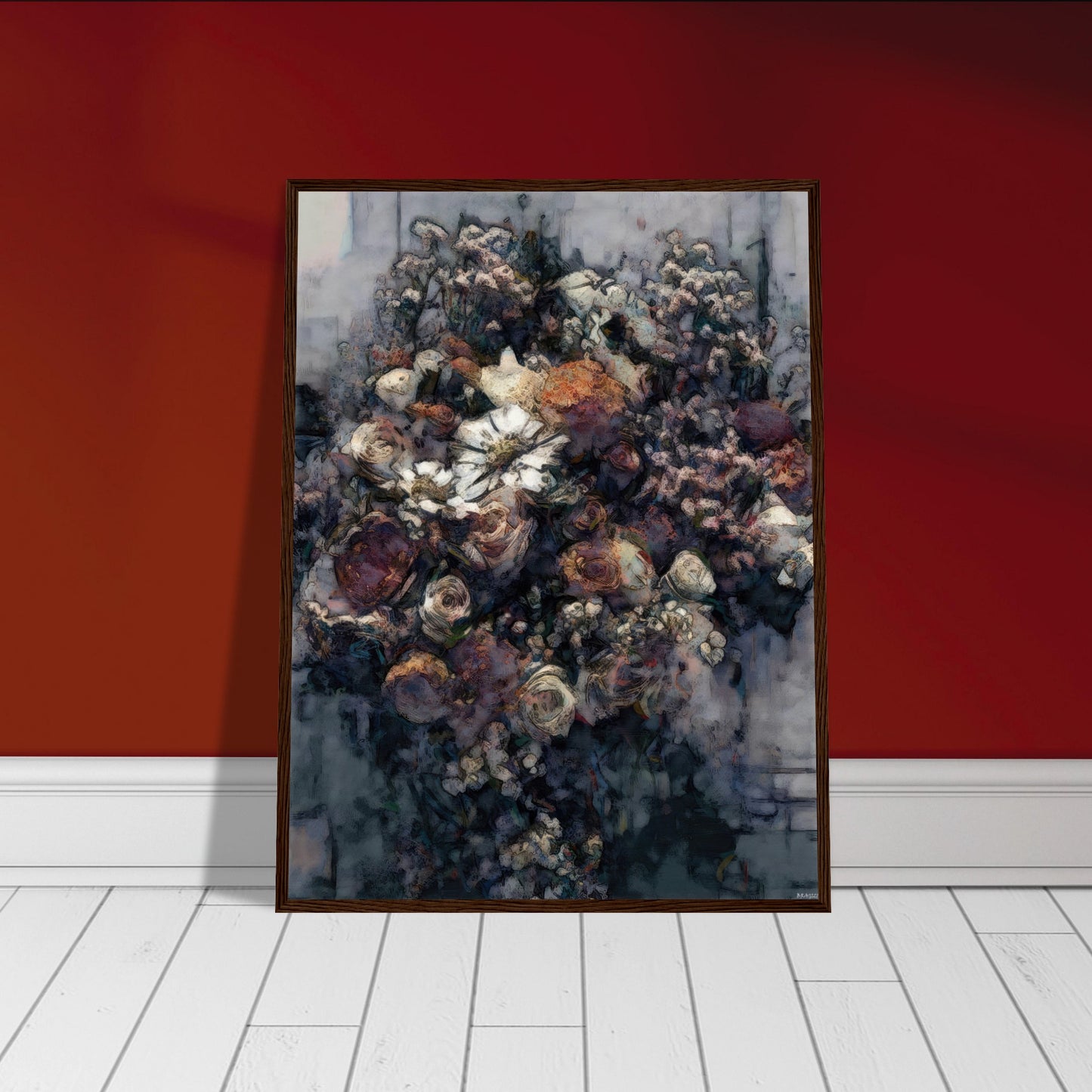 Flowers study 21, Museum-Quality Matte Paper Wooden Framed Poster