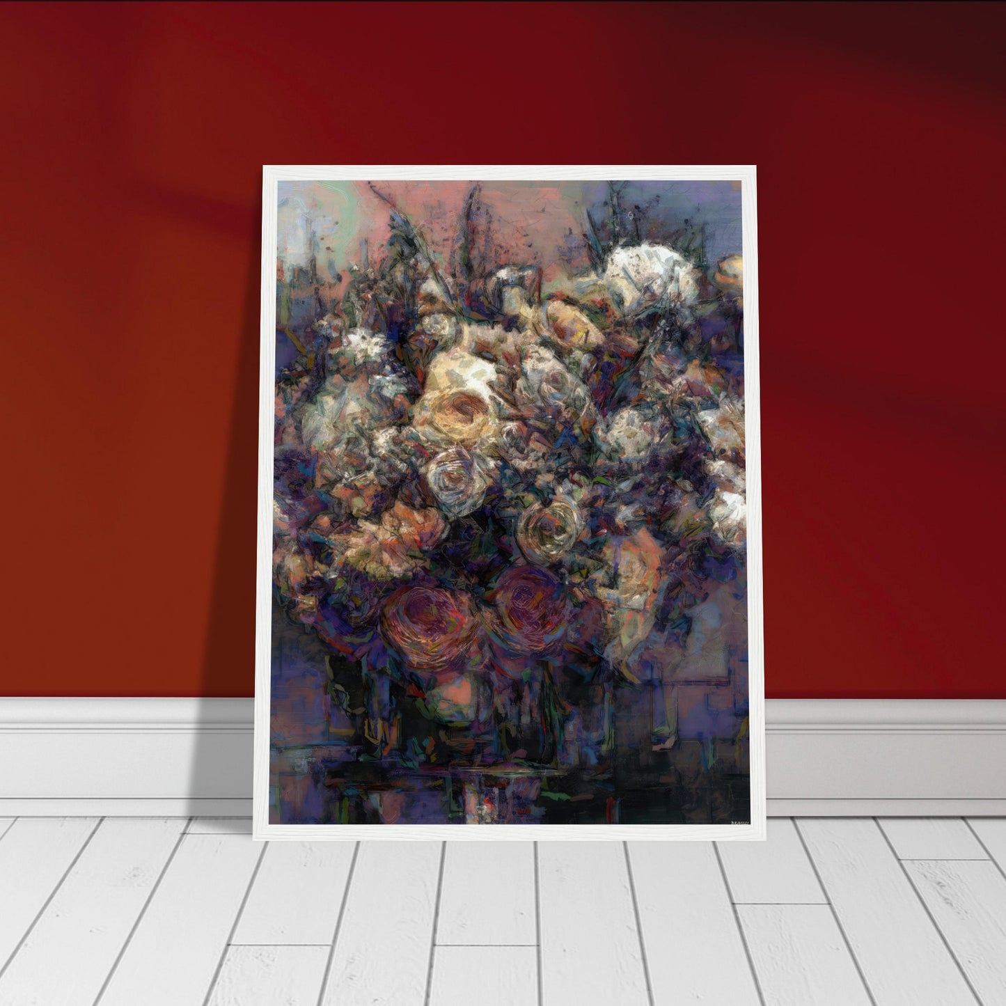 Flowers study 25, Museum-Quality Matte Paper Wooden Framed Poster