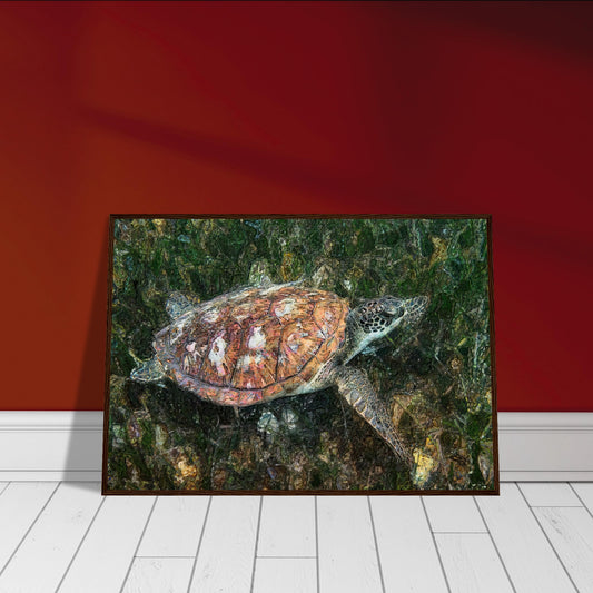 Turtle, Museum-Quality Matte Paper Wooden Framed Poster