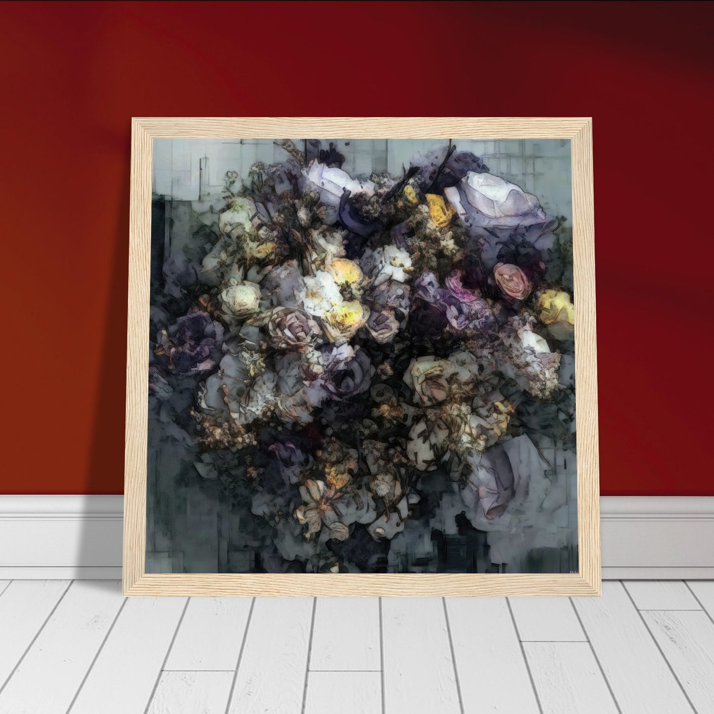 Flowers study 2, Museum-Quality Matte Paper Wooden Framed Poster