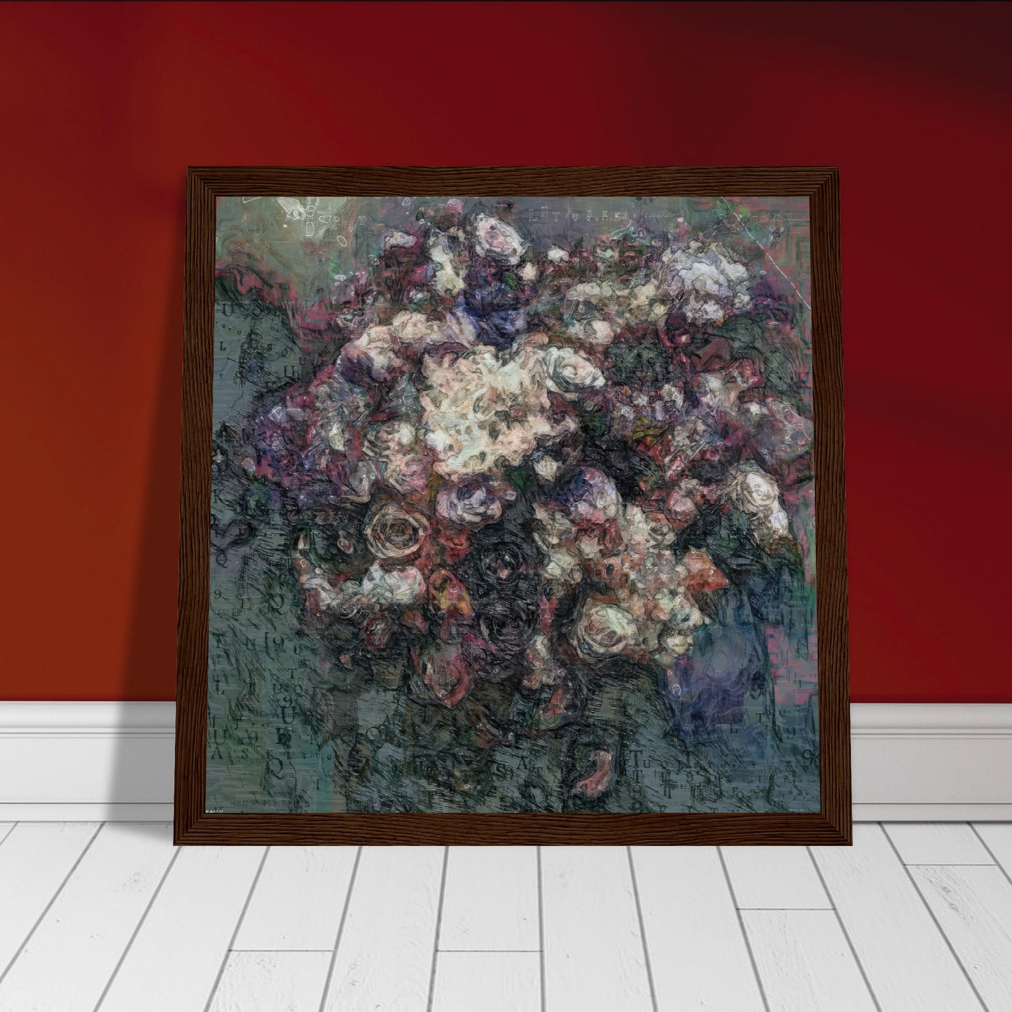 Flowers study 19, Museum-Quality Matte Paper Wooden Framed Poster