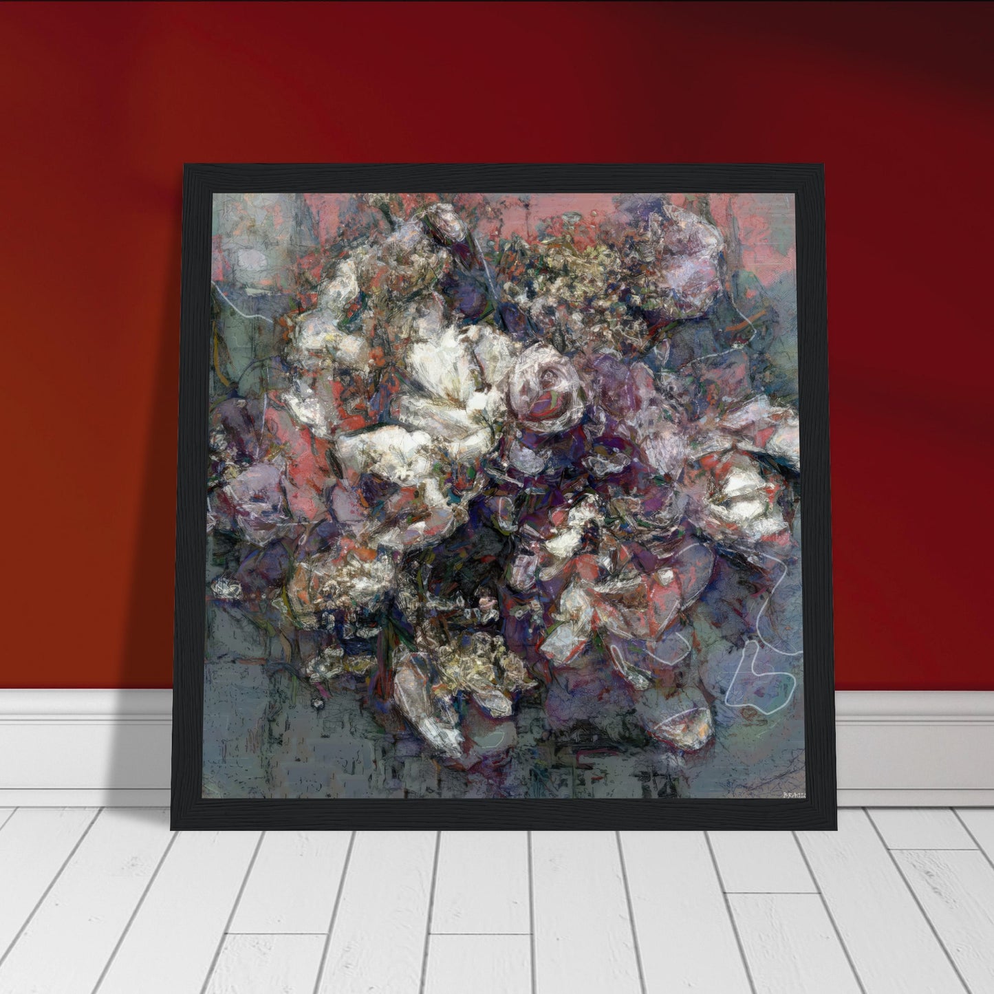 Flowers study 3, Museum-Quality Matte Paper Wooden Framed Poster