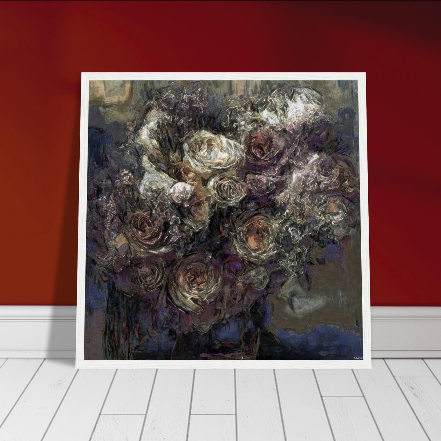 Flowers study 13, Museum-Quality Matte Paper Wooden Framed Poster