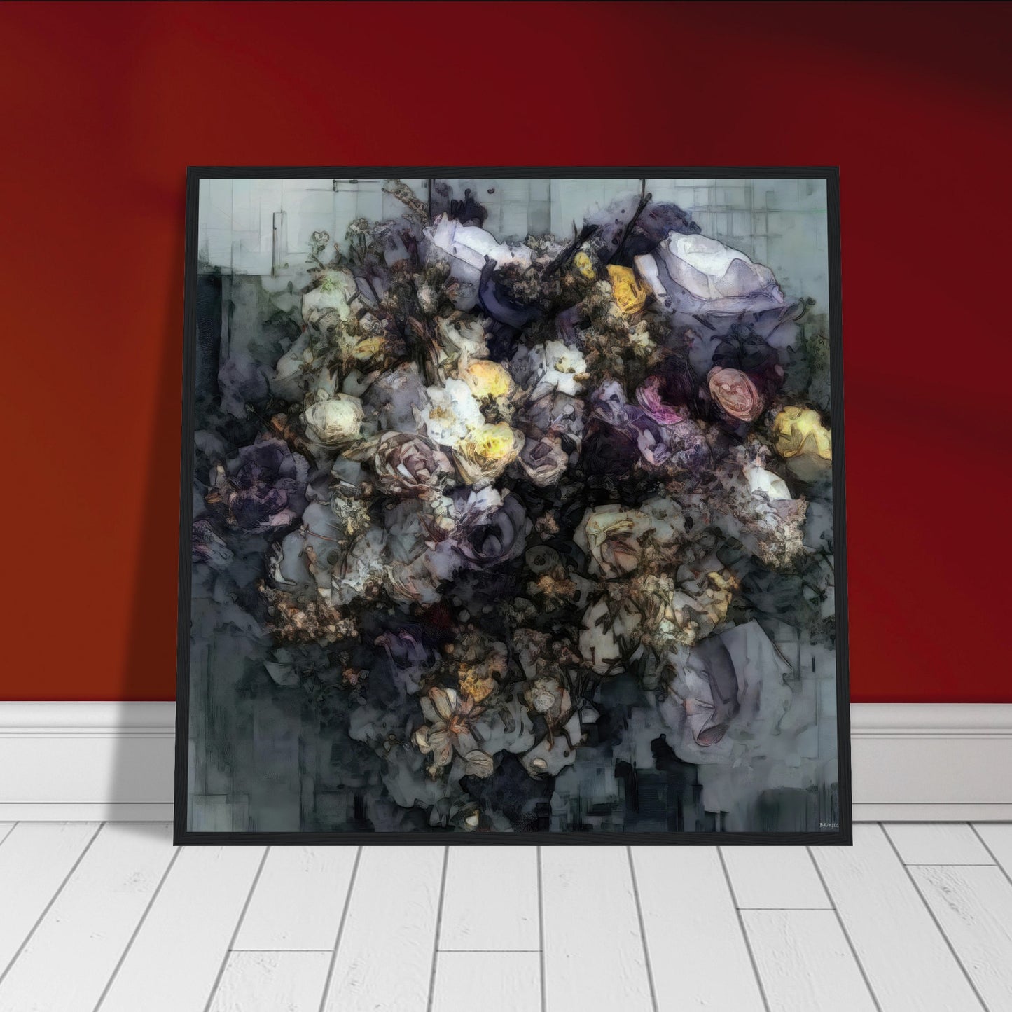 Flowers study 2, Museum-Quality Matte Paper Wooden Framed Poster