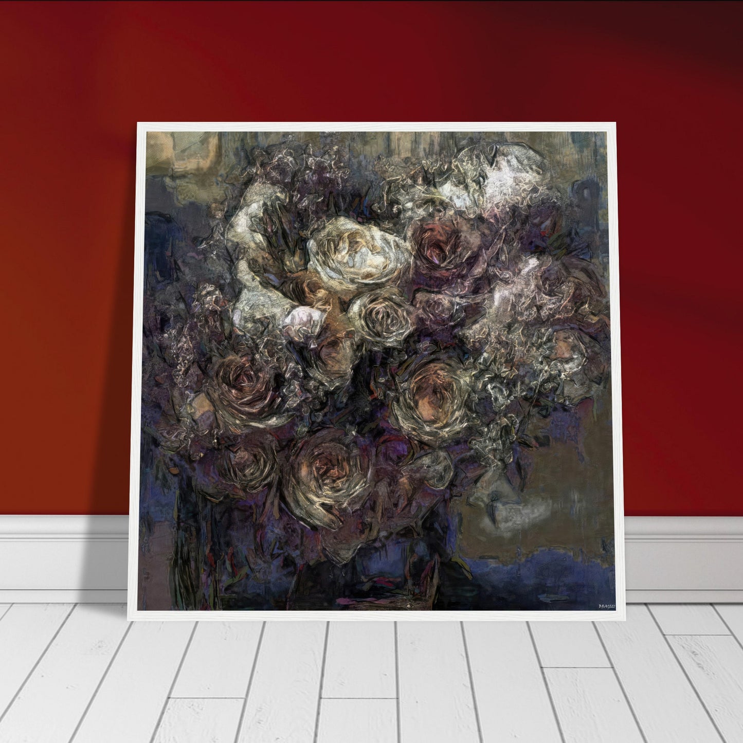 Flowers study 13, Museum-Quality Matte Paper Wooden Framed Poster