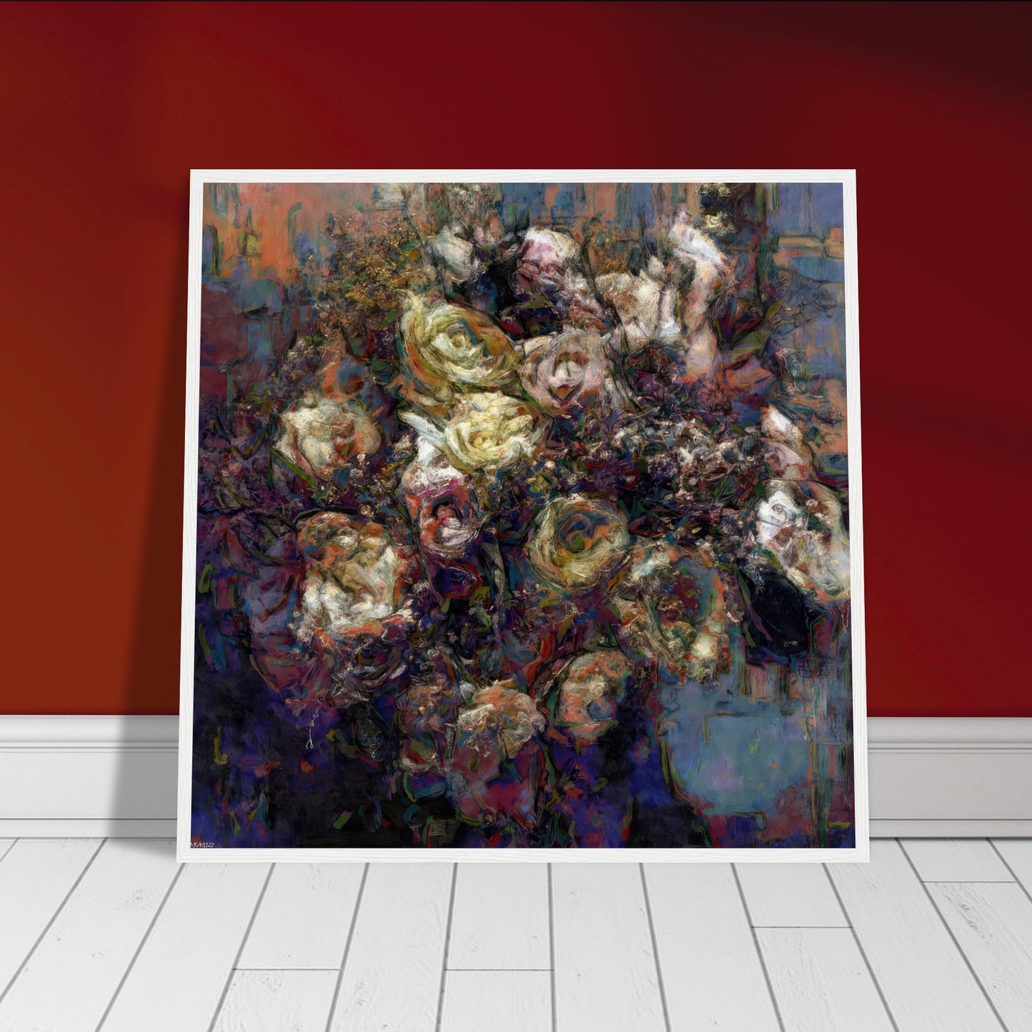 Flowers study 15, Museum-Quality Matte Paper Wooden Framed Poster