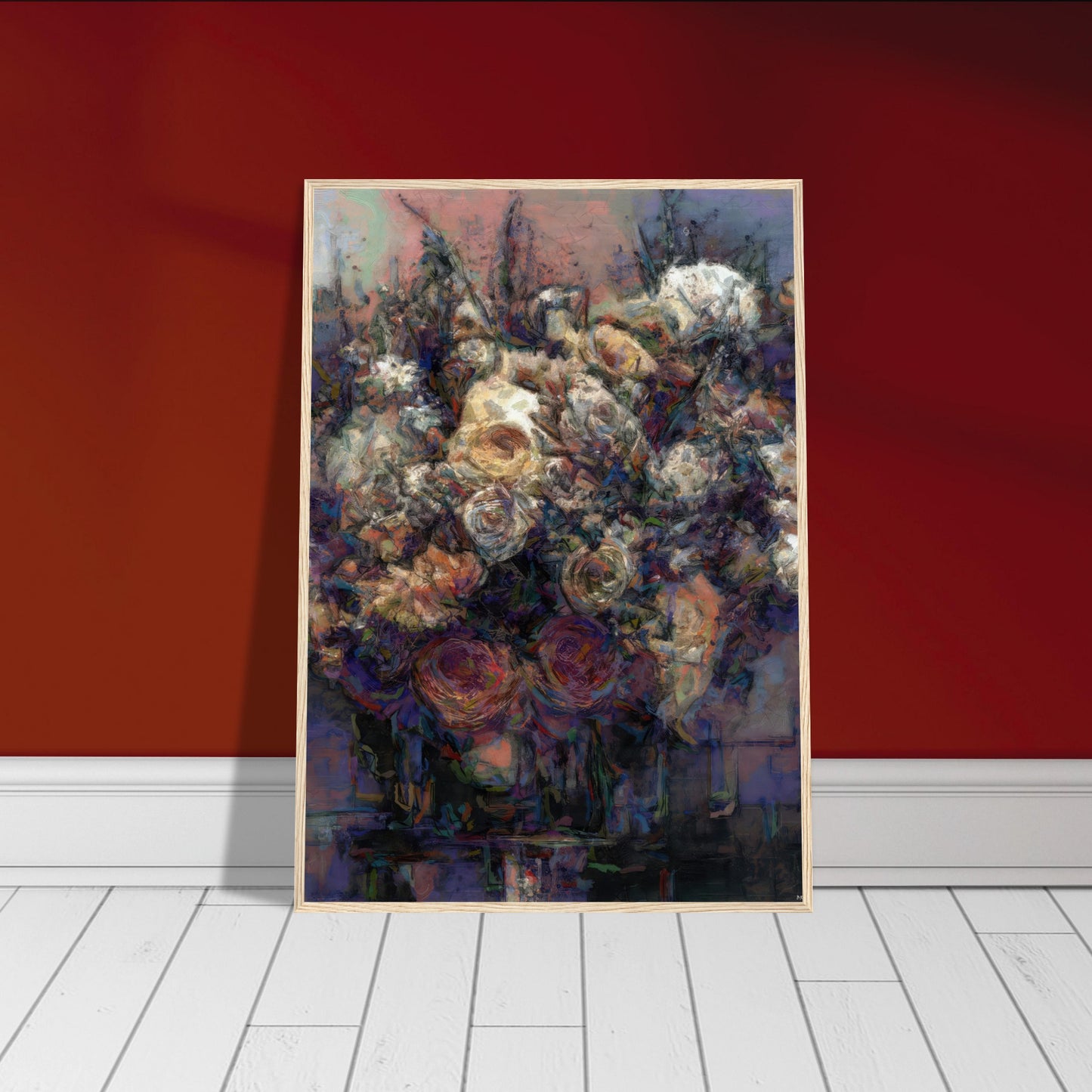 Flowers study 25, Museum-Quality Matte Paper Wooden Framed Poster
