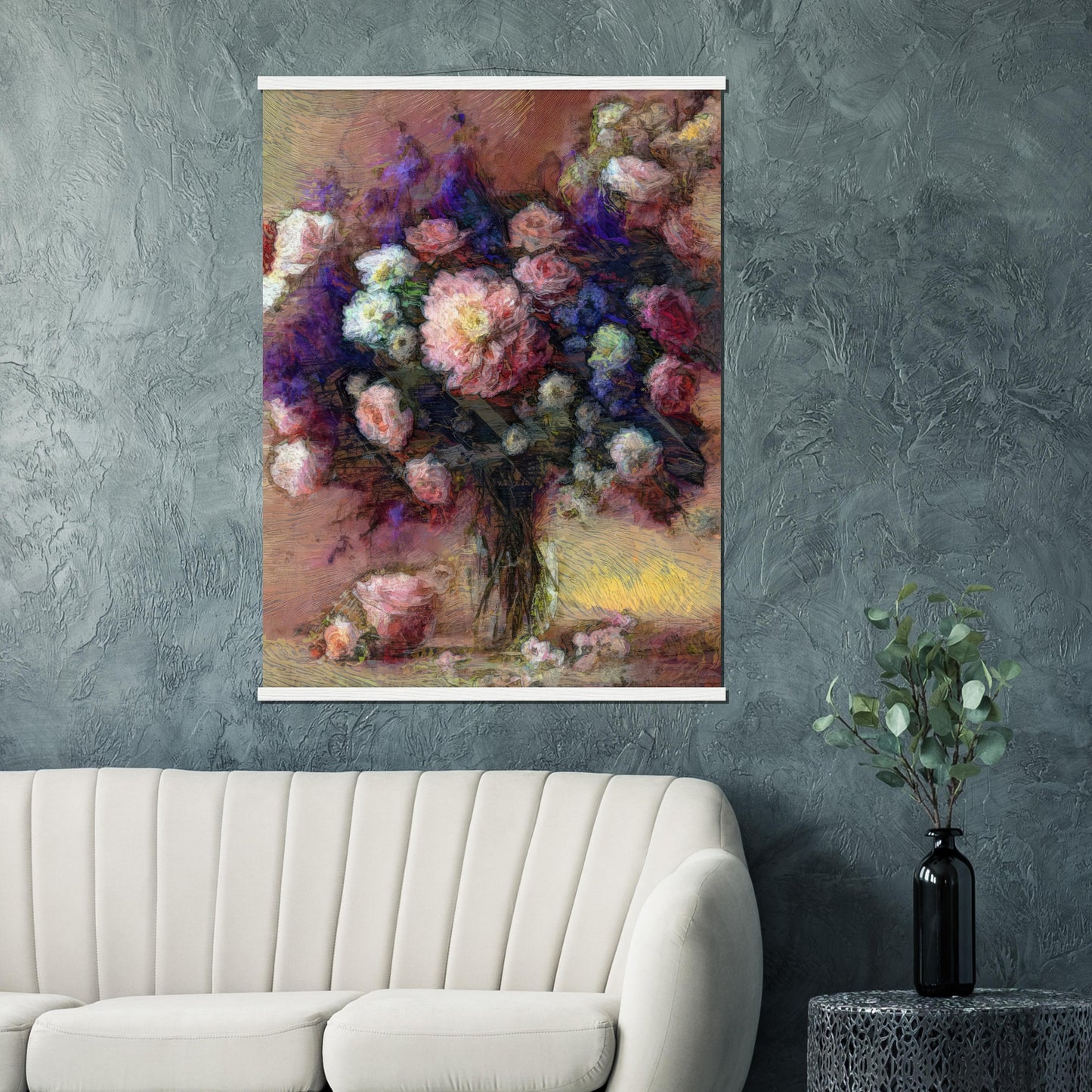 Flowers study 24, Museum-Quality Matte Paper Poster with Hanger