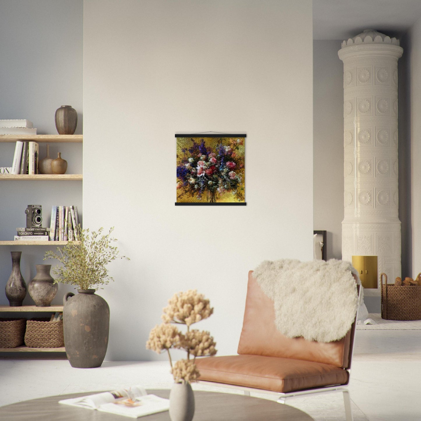 Flowers study 18, Museum-Quality Matte Paper Poster with Hanger