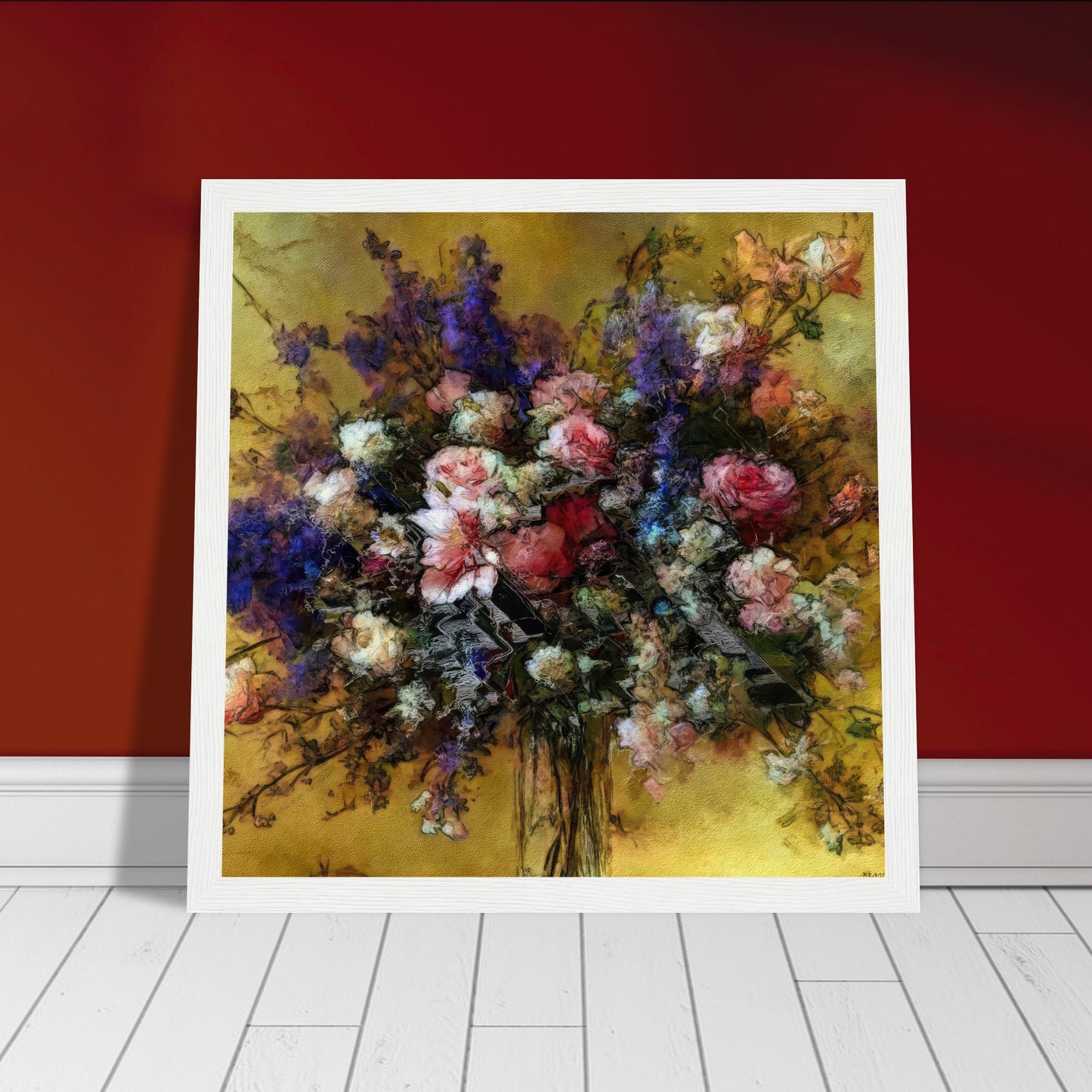 Flowers study 18, Museum-Quality Matte Paper Wooden Framed Poster