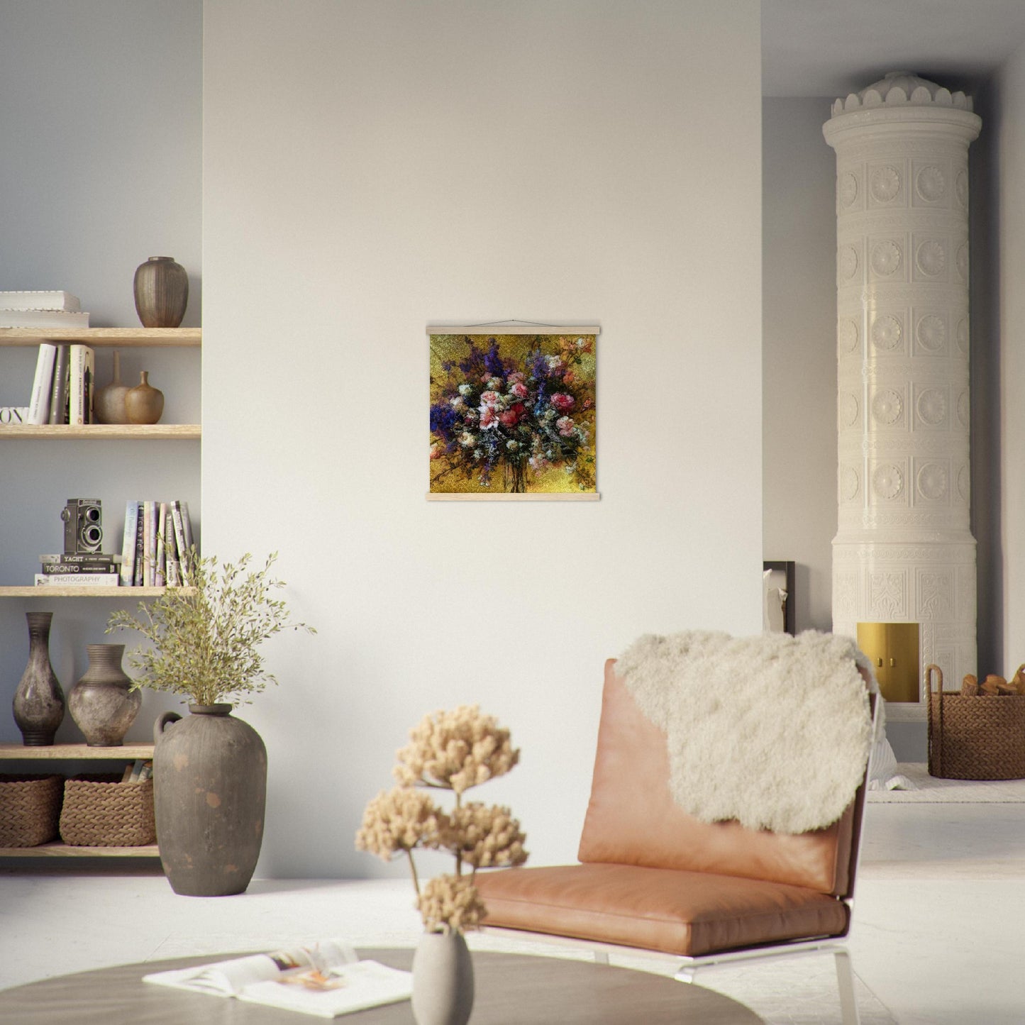 Flowers study 18, Museum-Quality Matte Paper Poster with Hanger