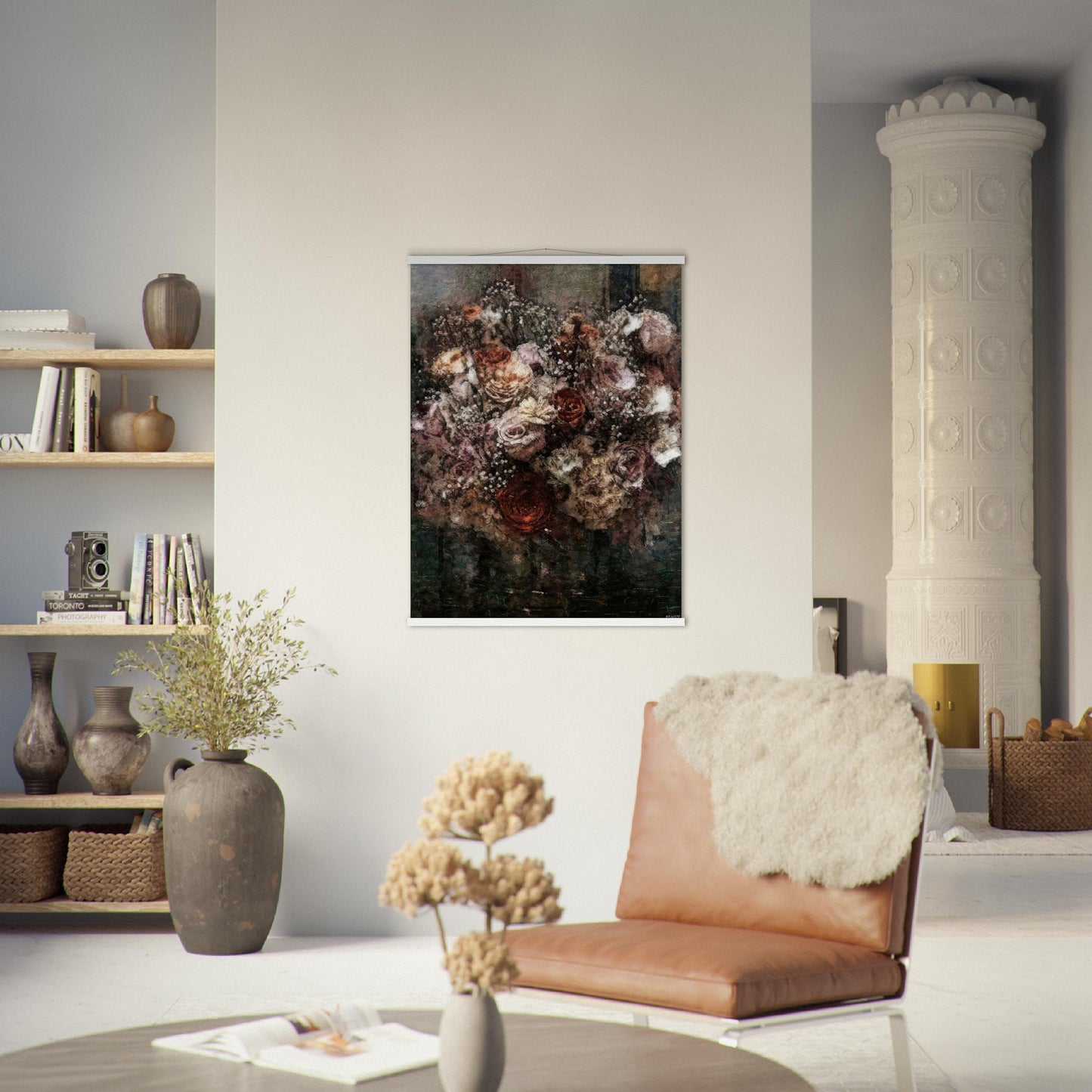 Flowers study 26, Museum-Quality Matte Paper Poster with Hanger