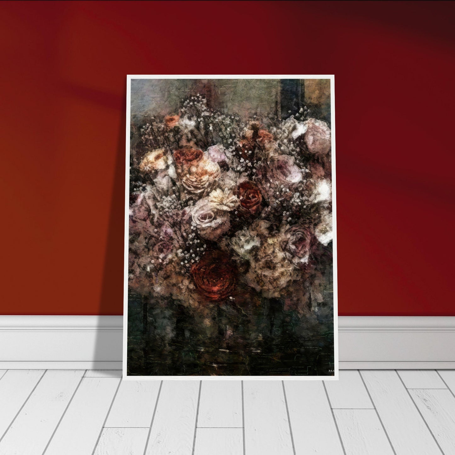 Flowers study 26, Museum-Quality Matte Paper Wooden Framed Poster