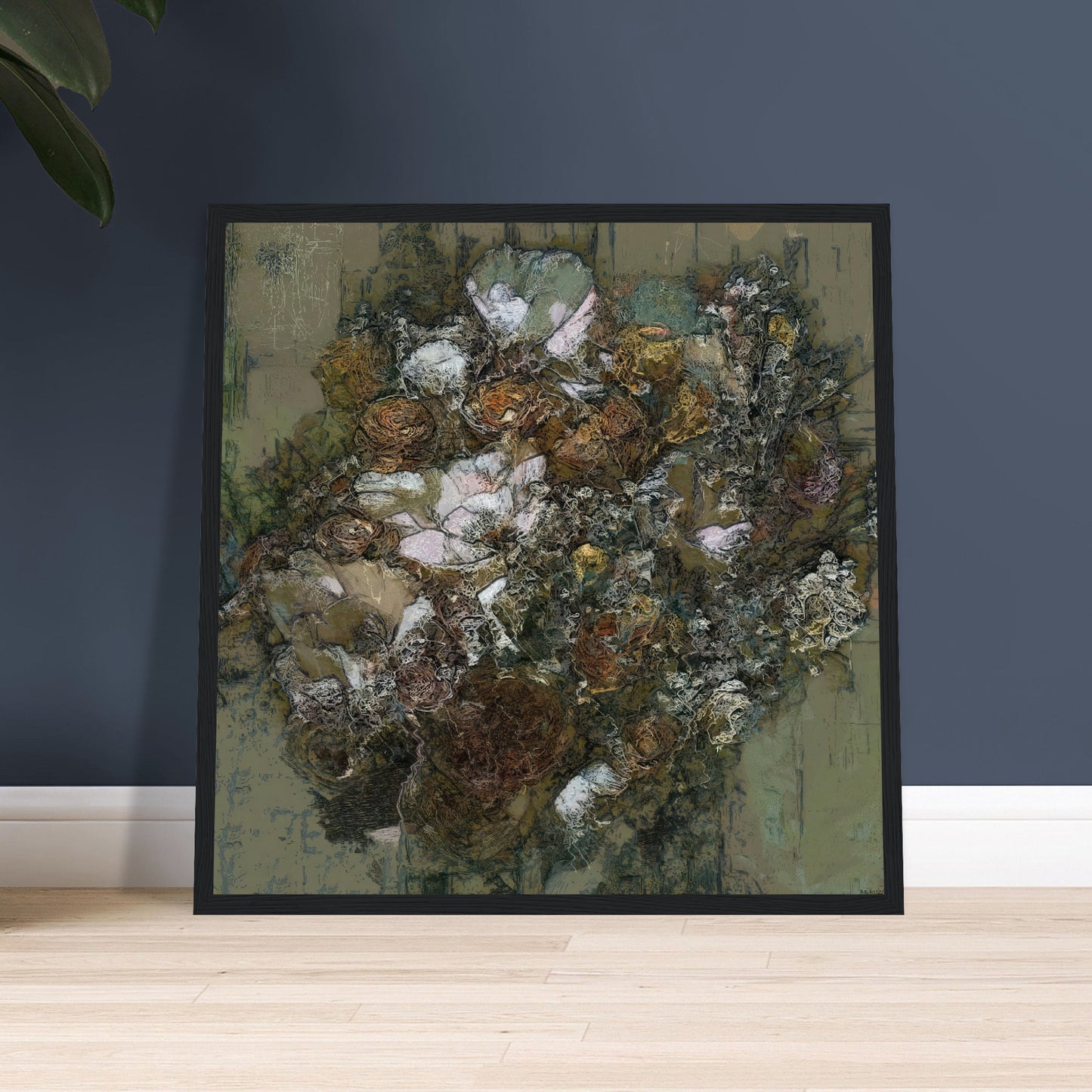 Flowers study 9, Museum-Quality Matte Paper Wooden Framed Poster