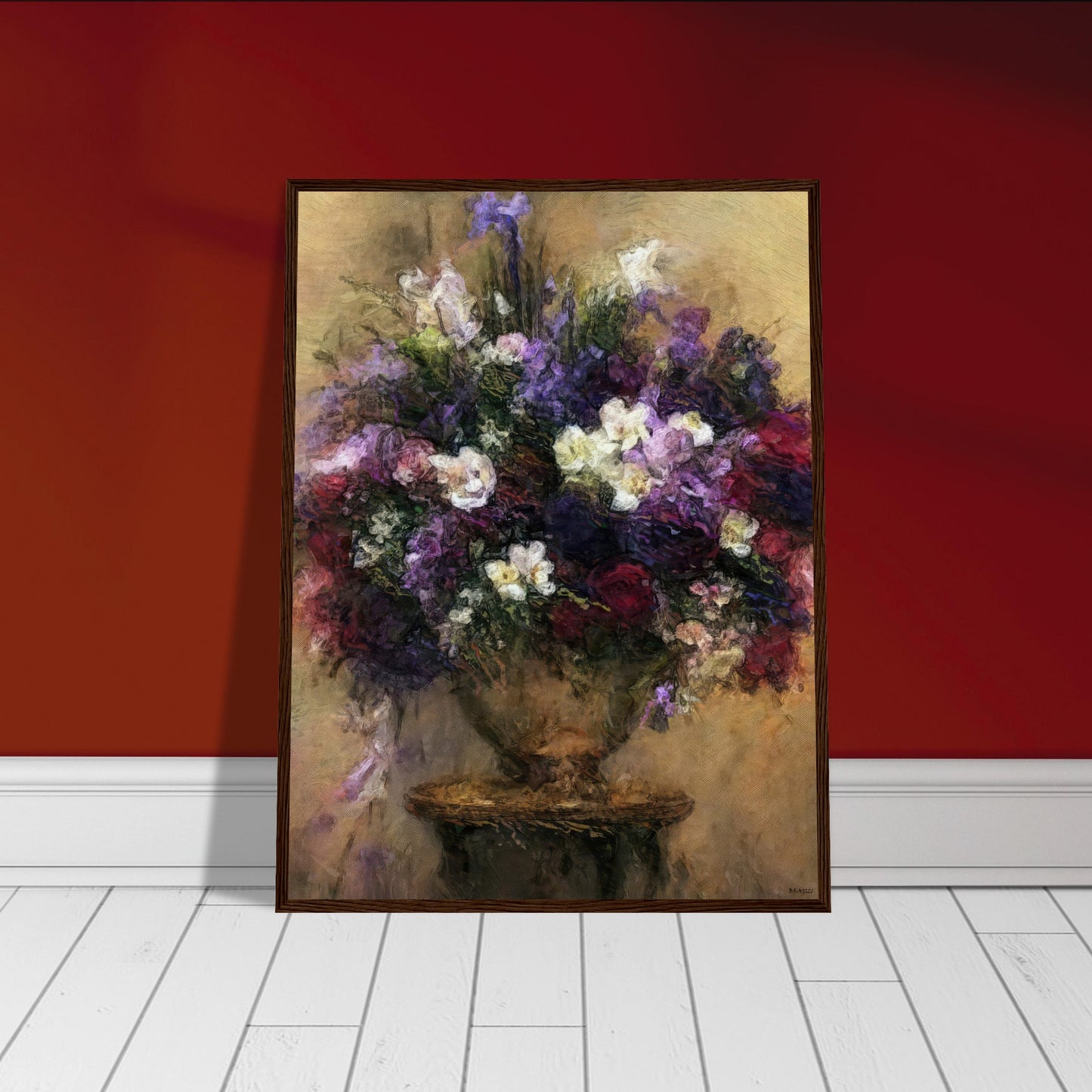 Flowers study 22, Museum-Quality Matte Paper Wooden Framed Poster