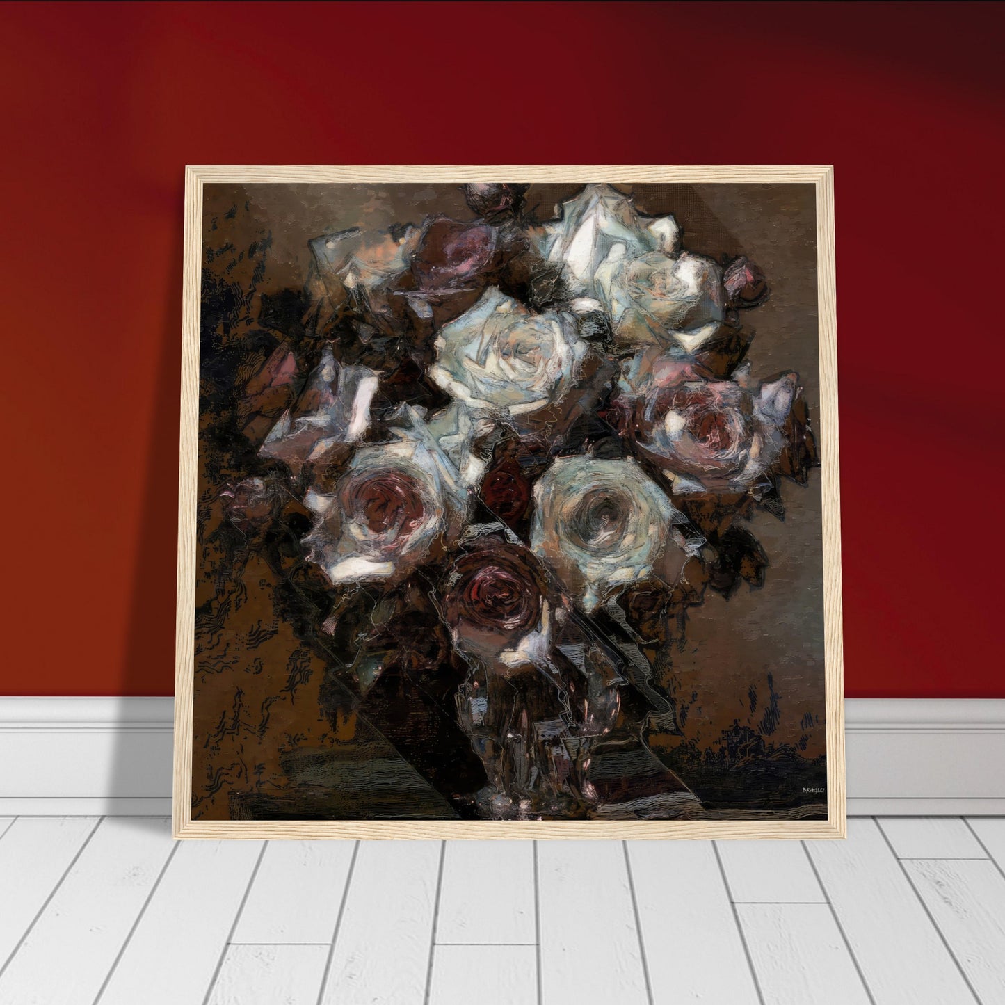 Flowers study 20, Museum-Quality Matte Paper Wooden Framed Poster