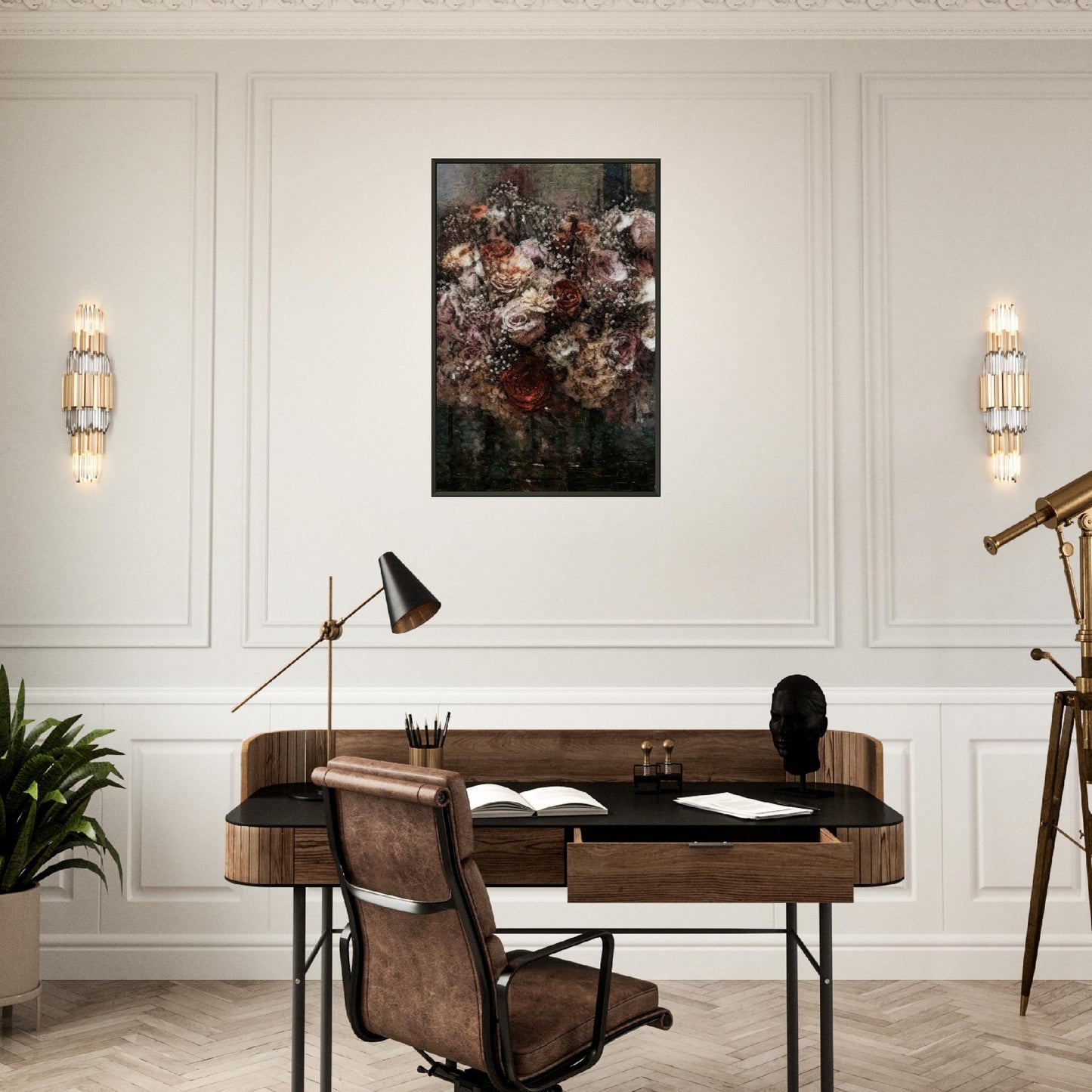 Flowers study 26, Museum-Quality Matte Paper Metal Framed Poster