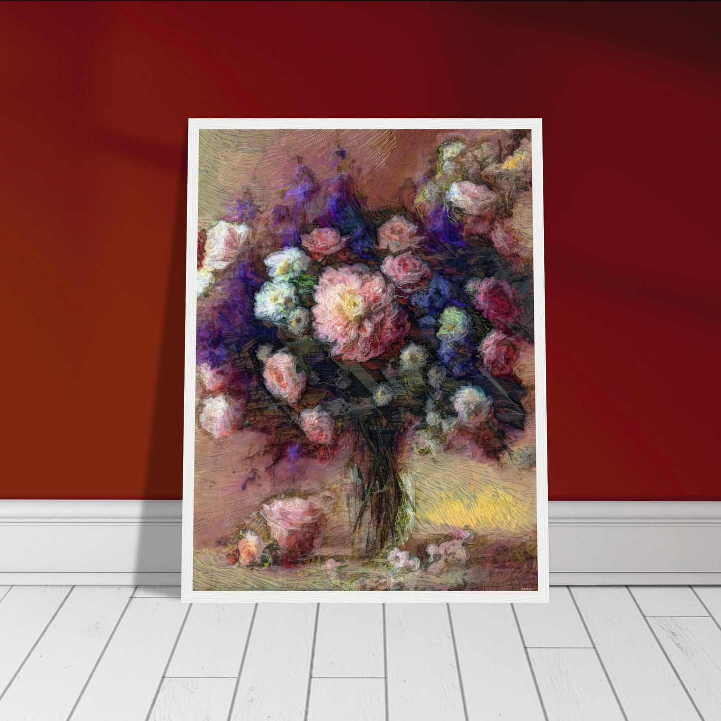 Flowers study 24, Museum-Quality Matte Paper Wooden Framed Poster
