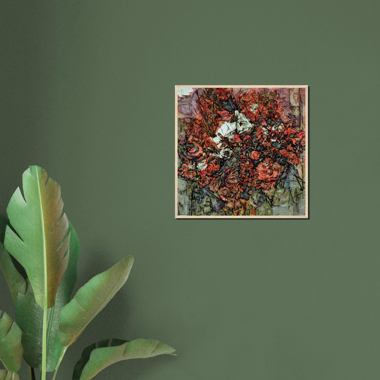 Flowers study 12, Museum-Quality Matte Paper Wooden Framed Poster