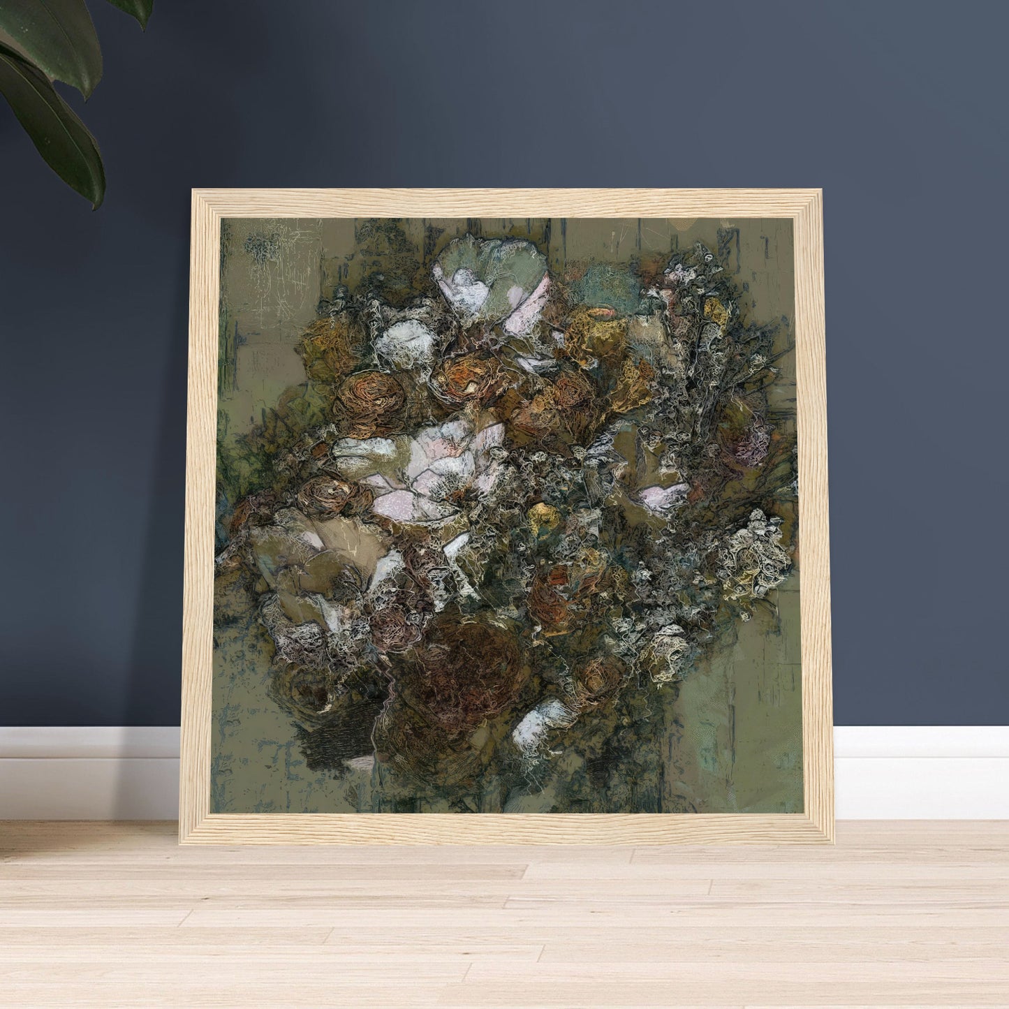 Flowers study 9, Museum-Quality Matte Paper Wooden Framed Poster