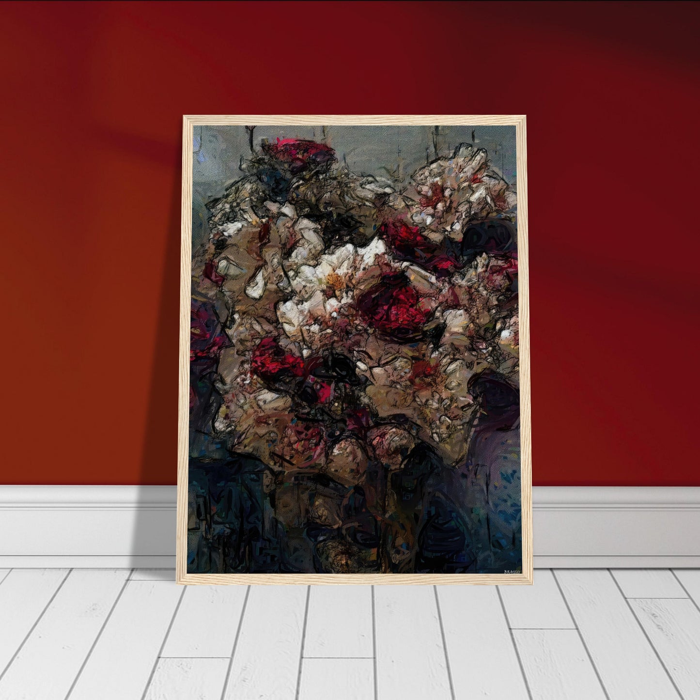 Flowers study 23, Museum-Quality Matte Paper Wooden Framed Poster