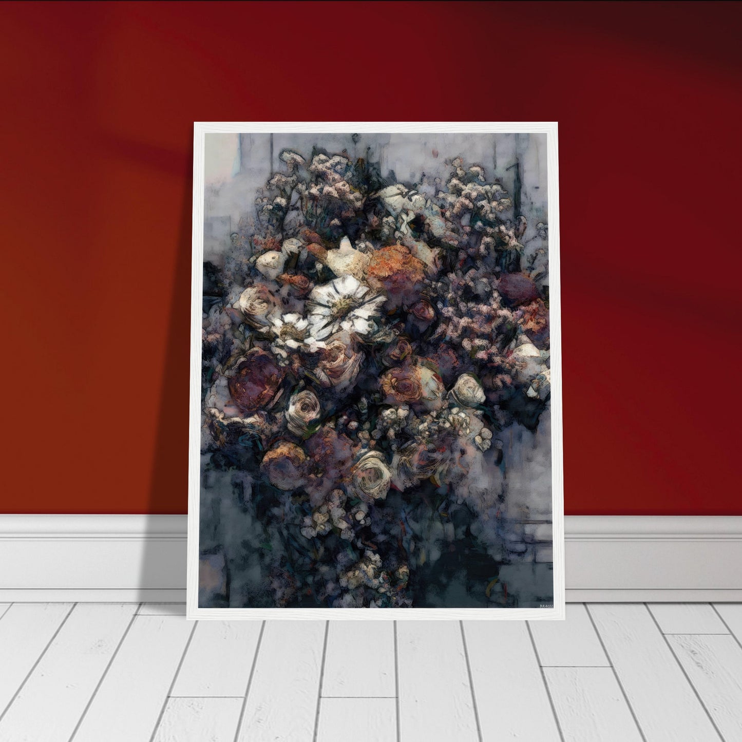 Flowers study 21, Museum-Quality Matte Paper Wooden Framed Poster