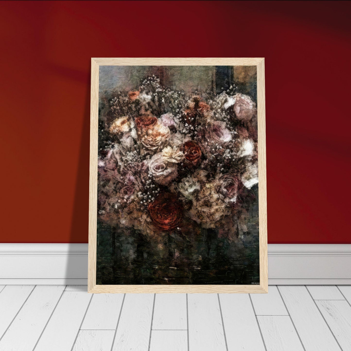 Flowers study 26, Museum-Quality Matte Paper Wooden Framed Poster