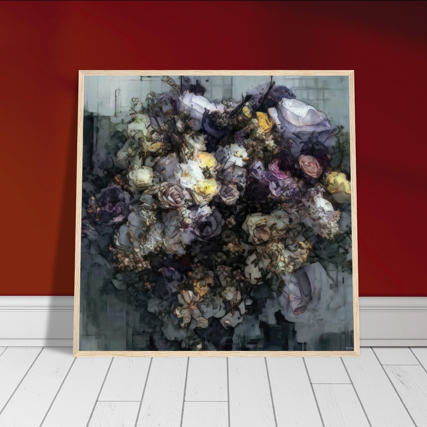 Flowers study 2, Museum-Quality Matte Paper Wooden Framed Poster