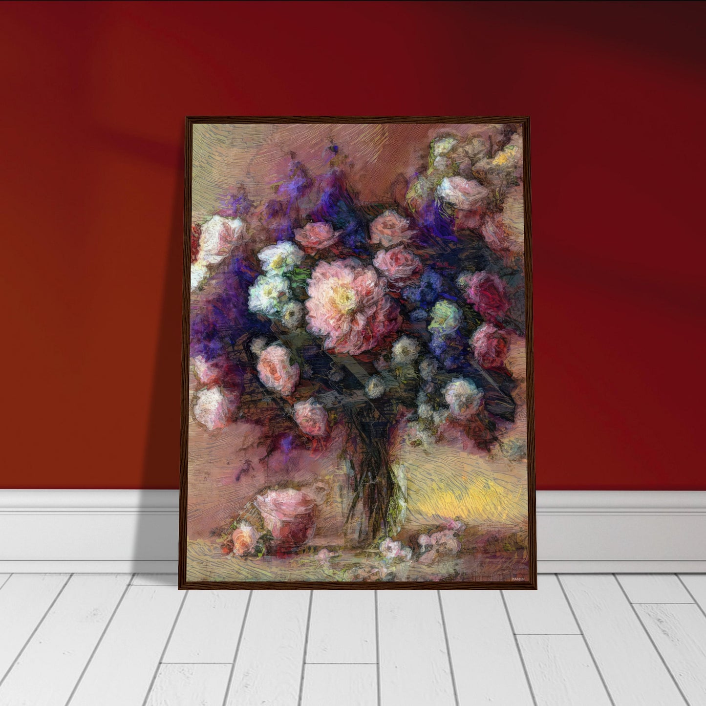 Flowers study 24, Museum-Quality Matte Paper Wooden Framed Poster