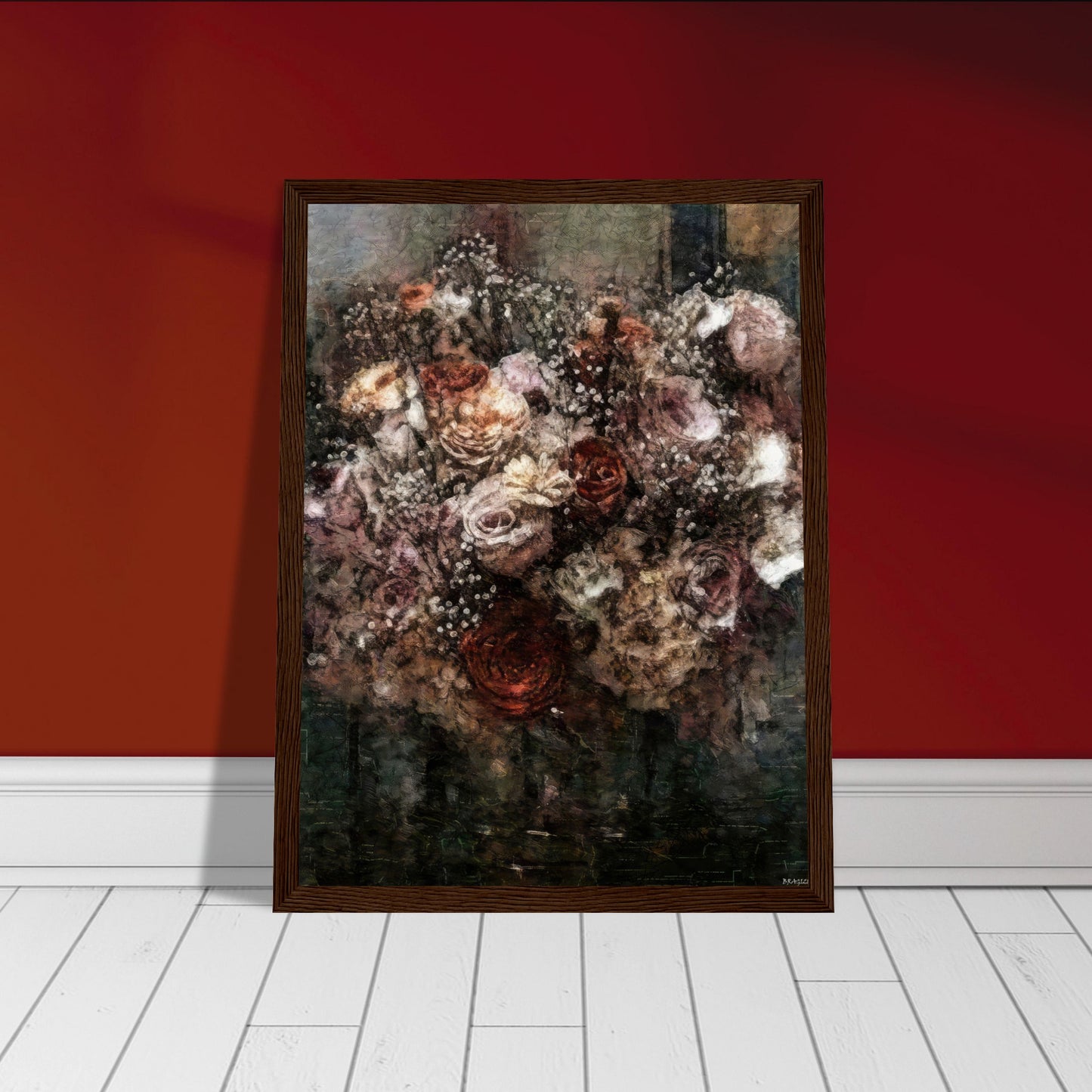 Flowers study 26, Museum-Quality Matte Paper Wooden Framed Poster