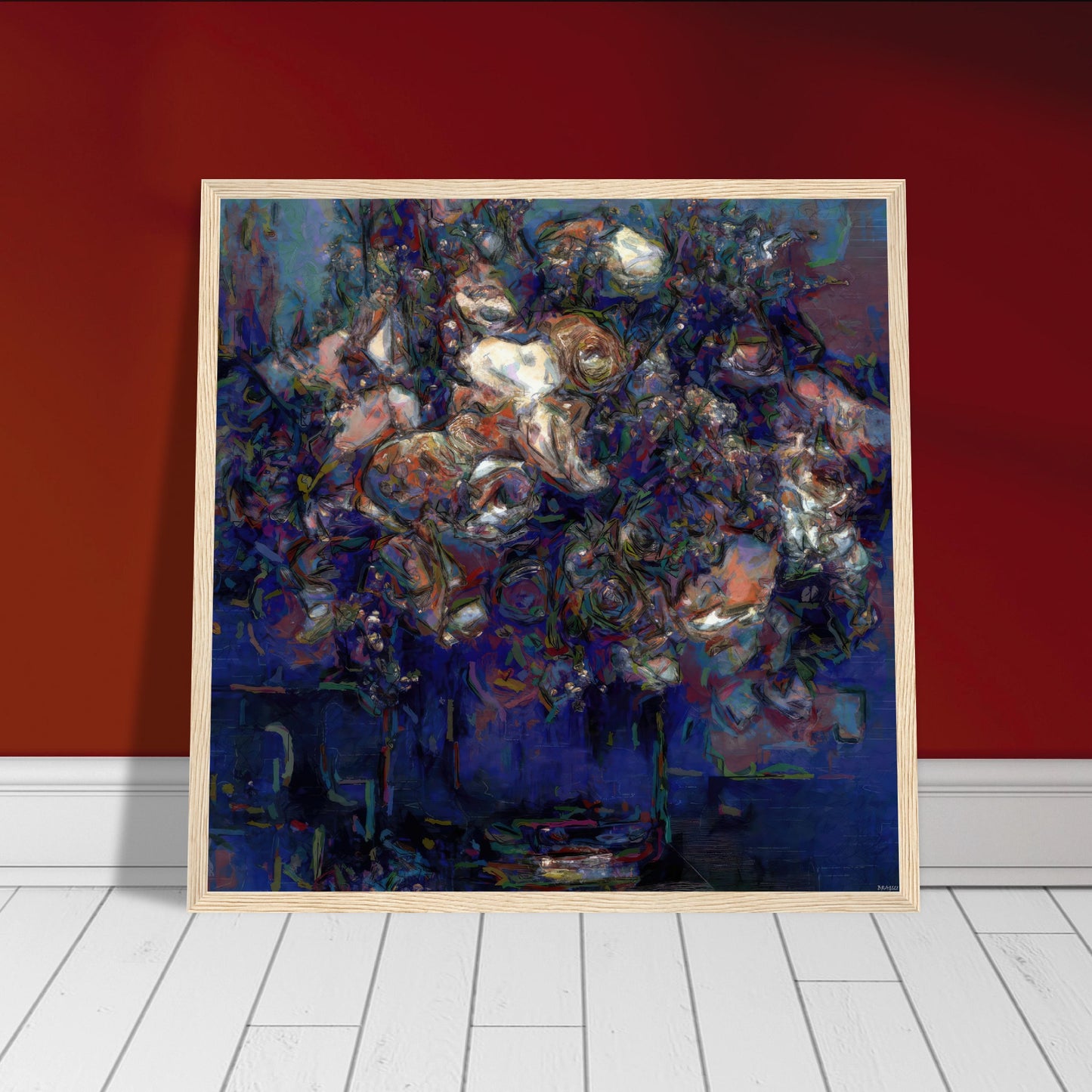 Flowers study 6, Museum-Quality Matte Paper Wooden Framed Poster