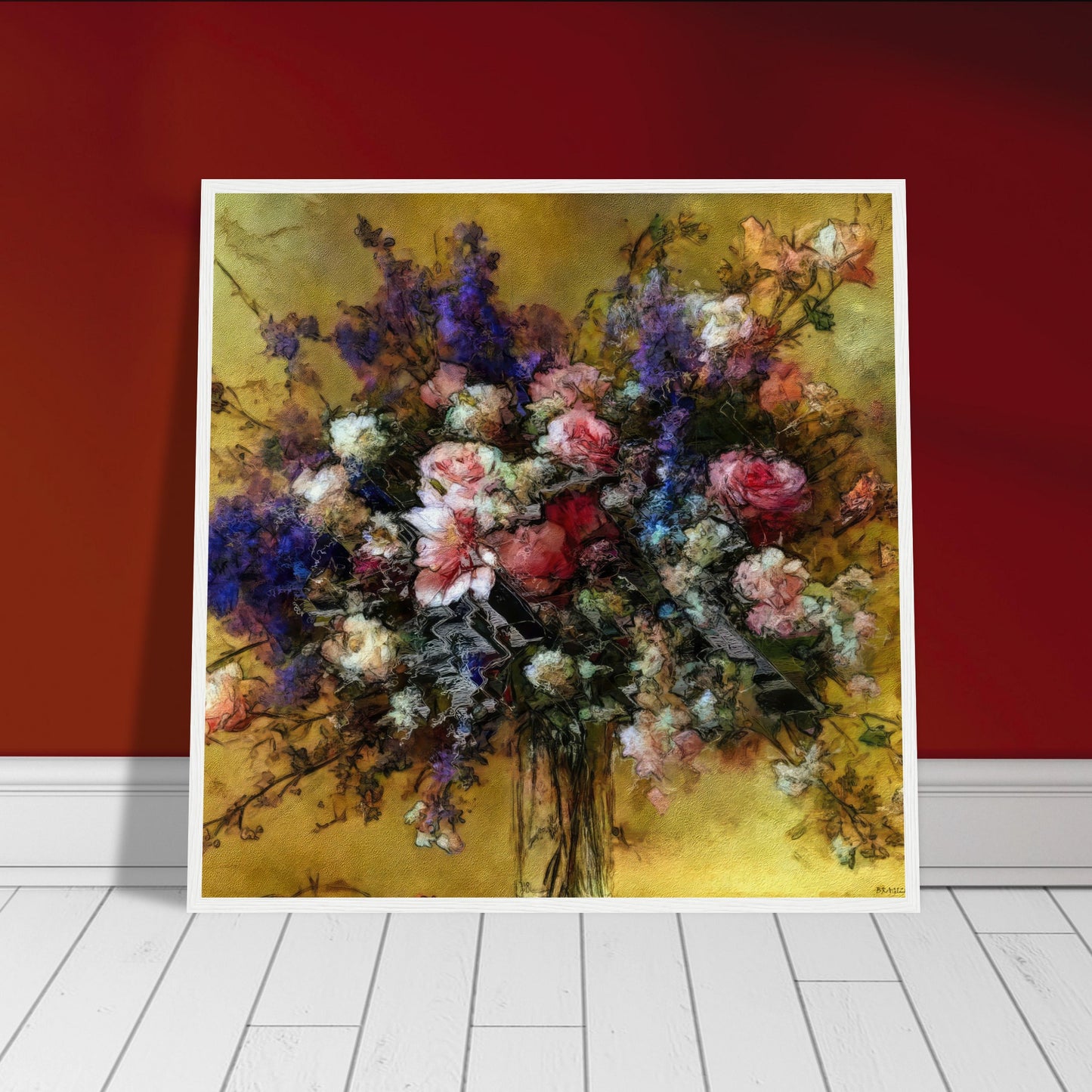 Flowers study 18, Museum-Quality Matte Paper Wooden Framed Poster
