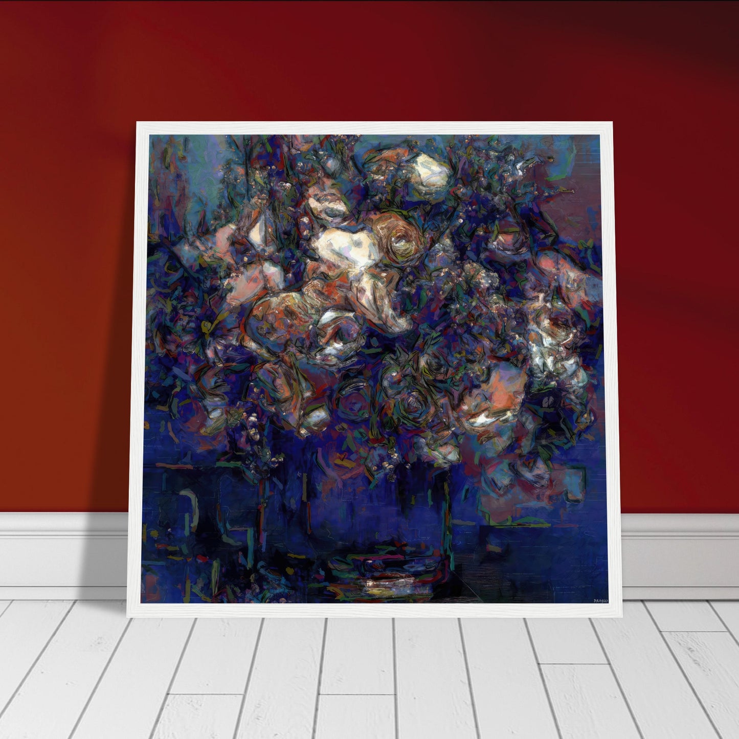 Flowers study 6, Museum-Quality Matte Paper Wooden Framed Poster