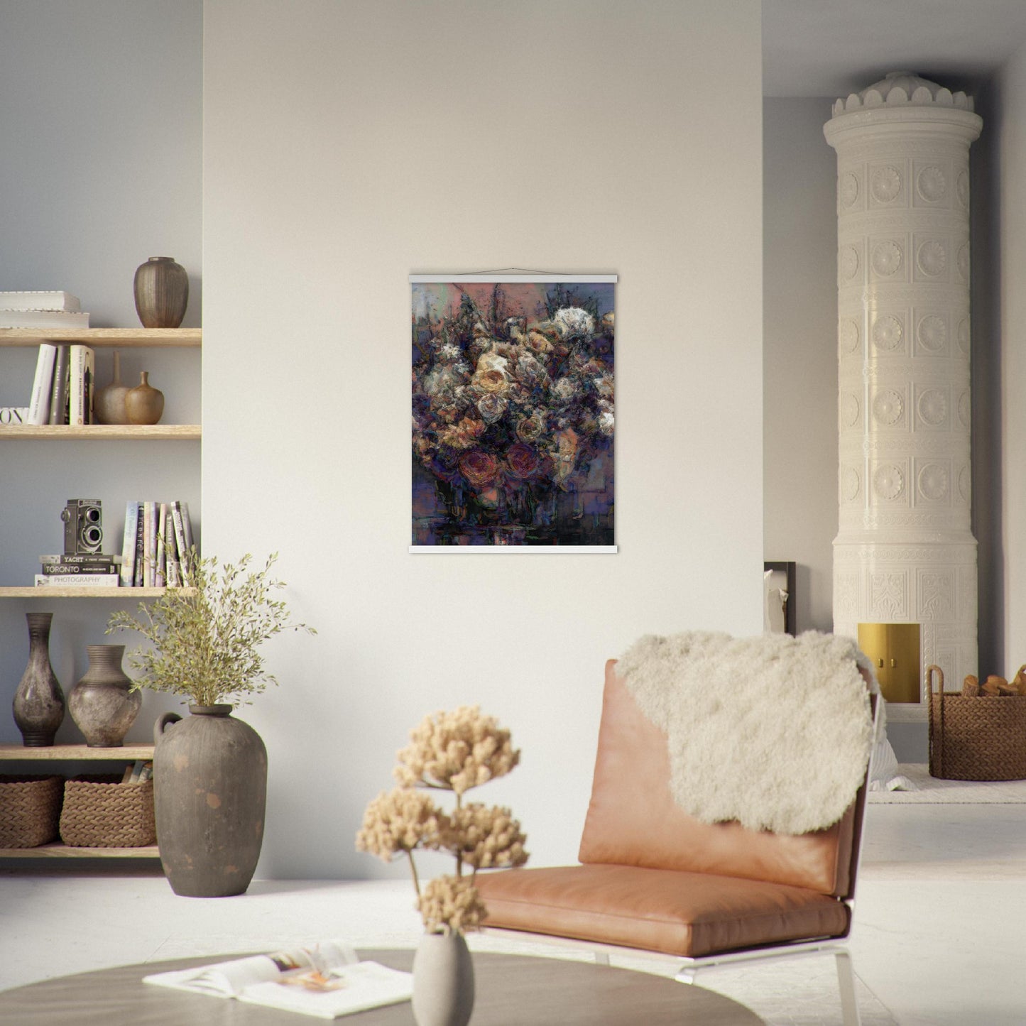 Flowers study 25, Museum-Quality Matte Paper Poster with Hanger