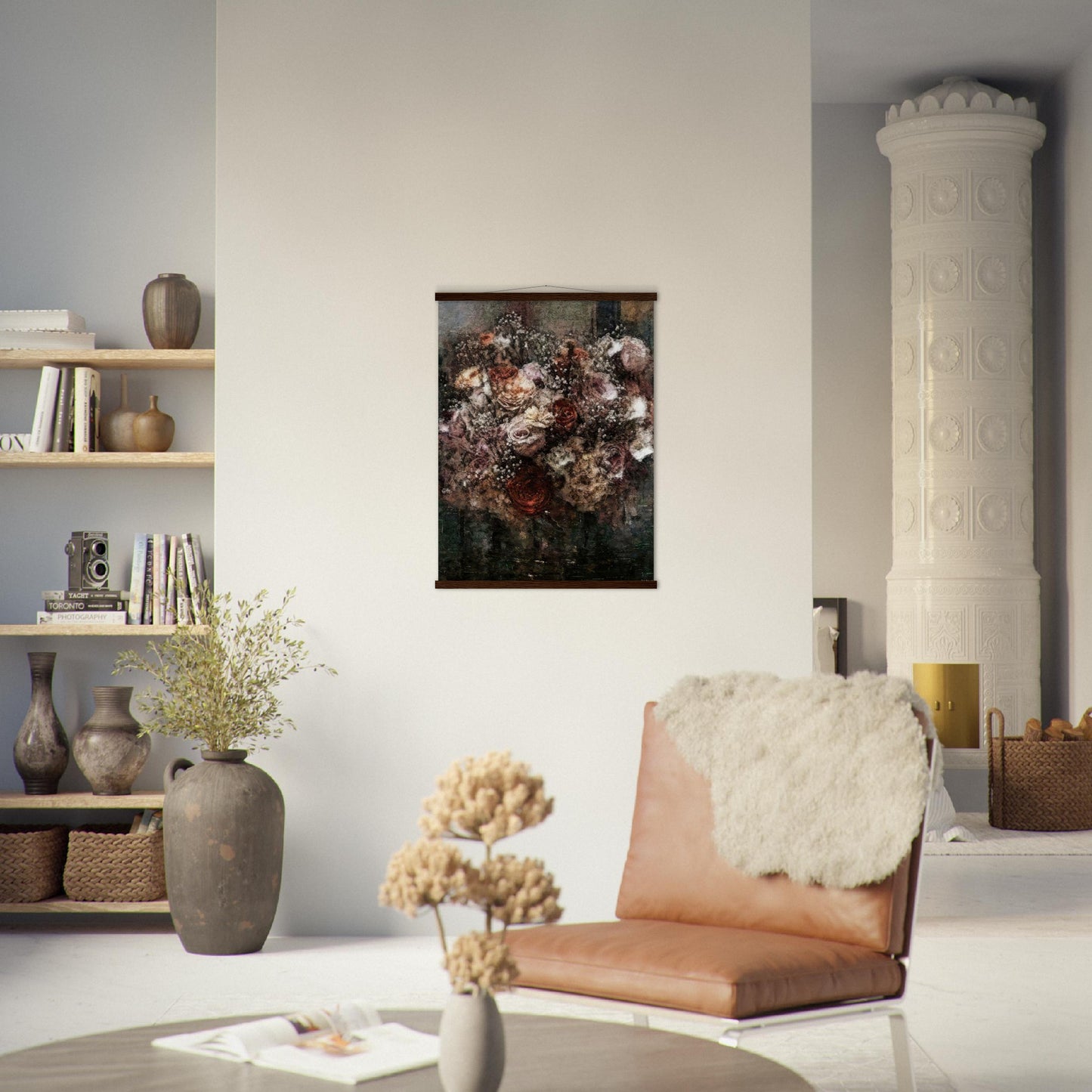 Flowers study 26, Museum-Quality Matte Paper Poster with Hanger
