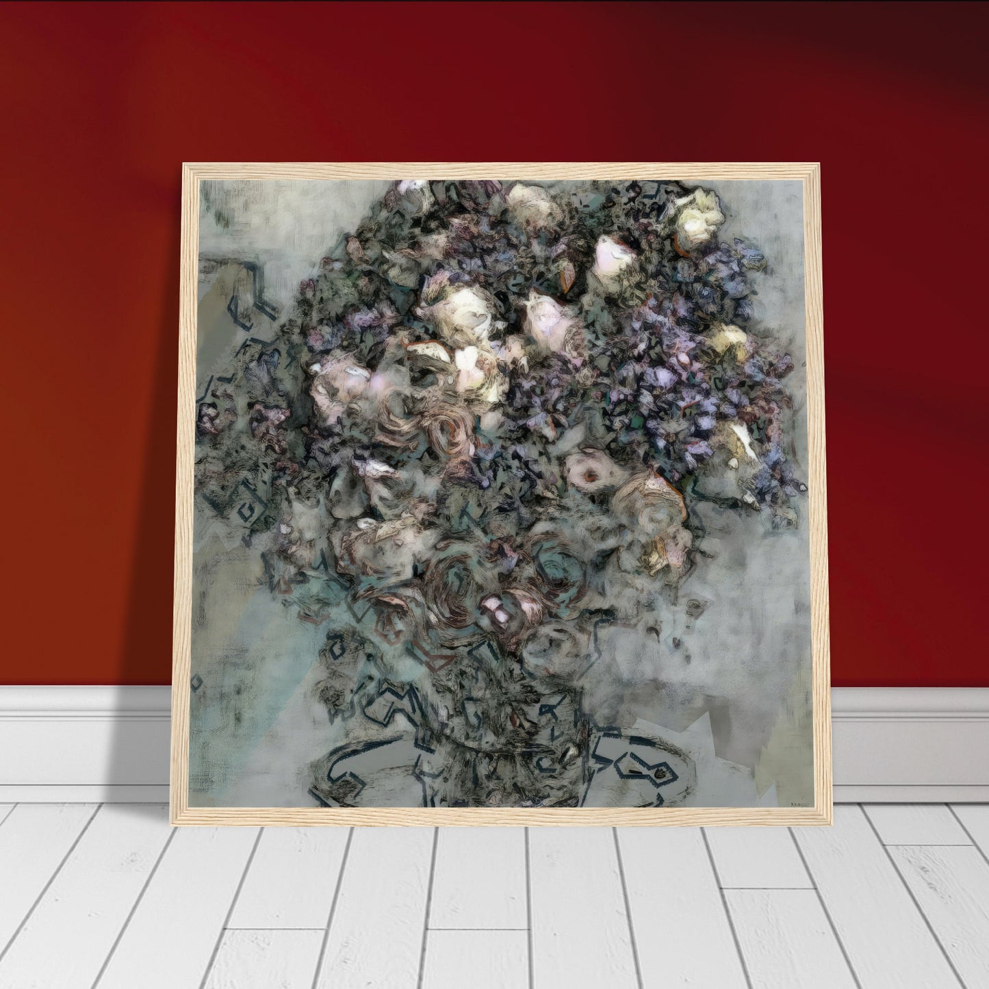 Flowers study 7, Museum-Quality Matte Paper Wooden Framed Poster