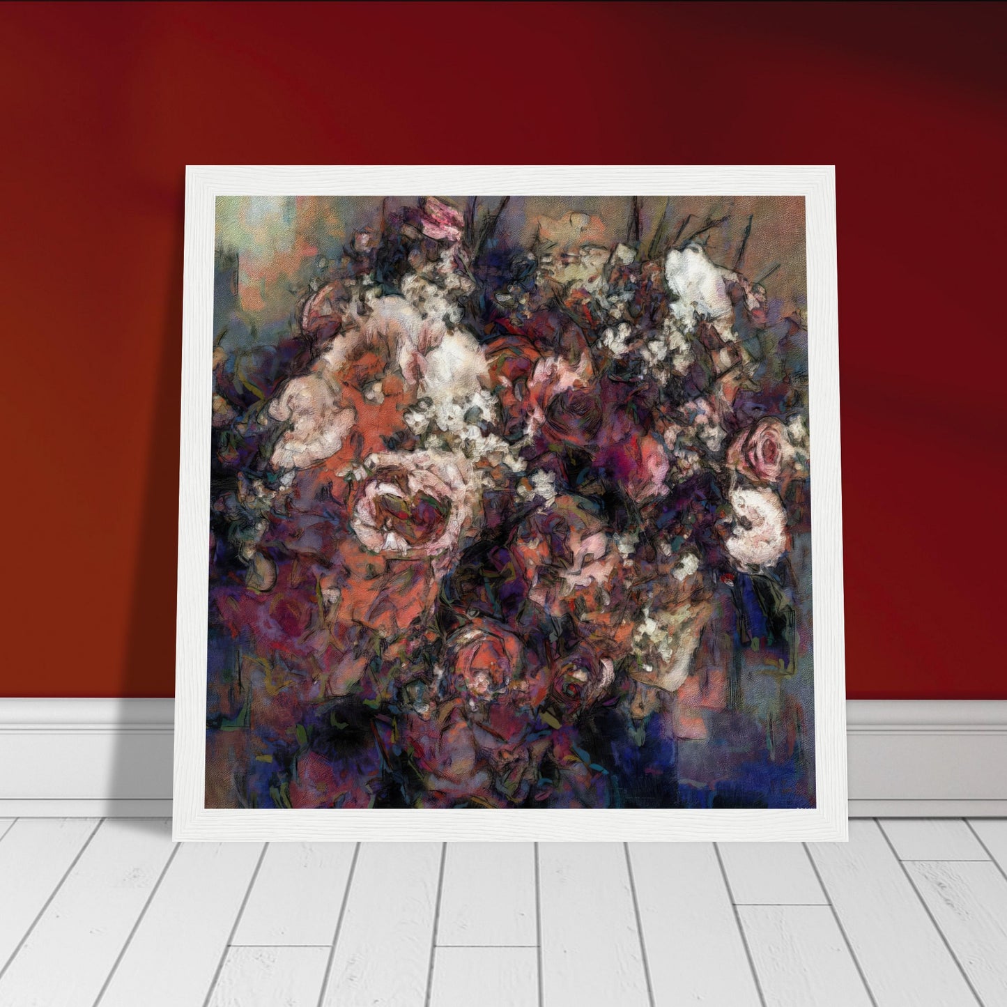 Flowers study 17, Museum-Quality Matte Paper Wooden Framed Poster