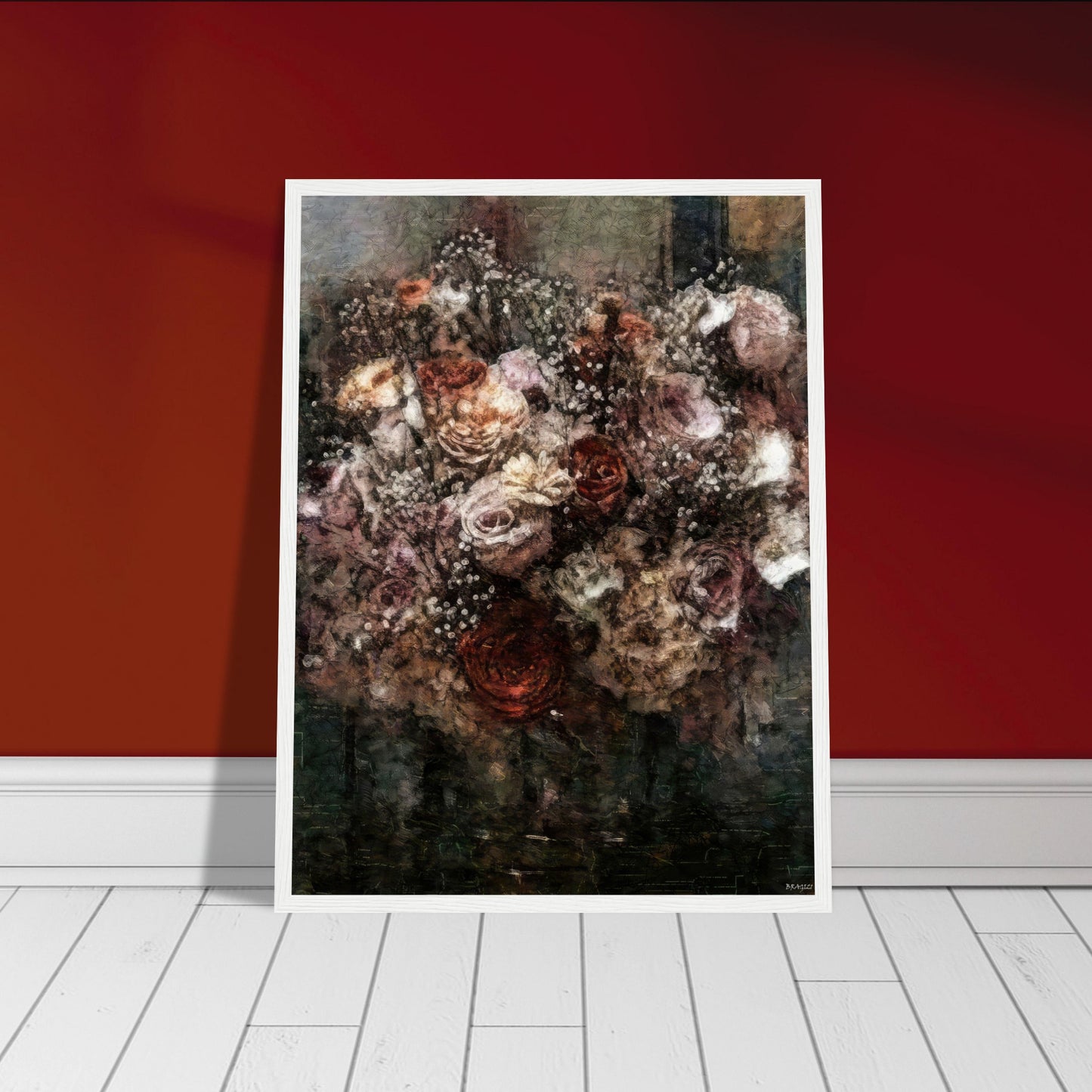Flowers study 26, Museum-Quality Matte Paper Wooden Framed Poster